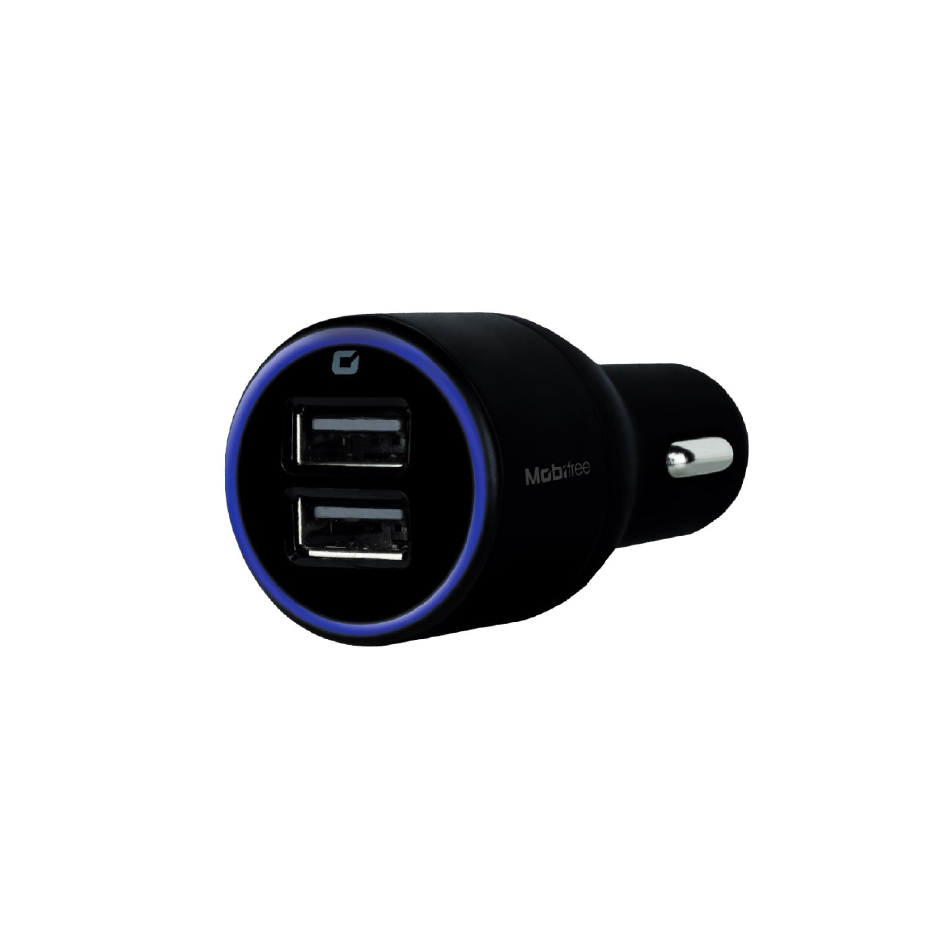 Cargador Mobifree Cargador de Coche 2 puertos USB – Negro, Auto, Corriente alterna, USB, 2