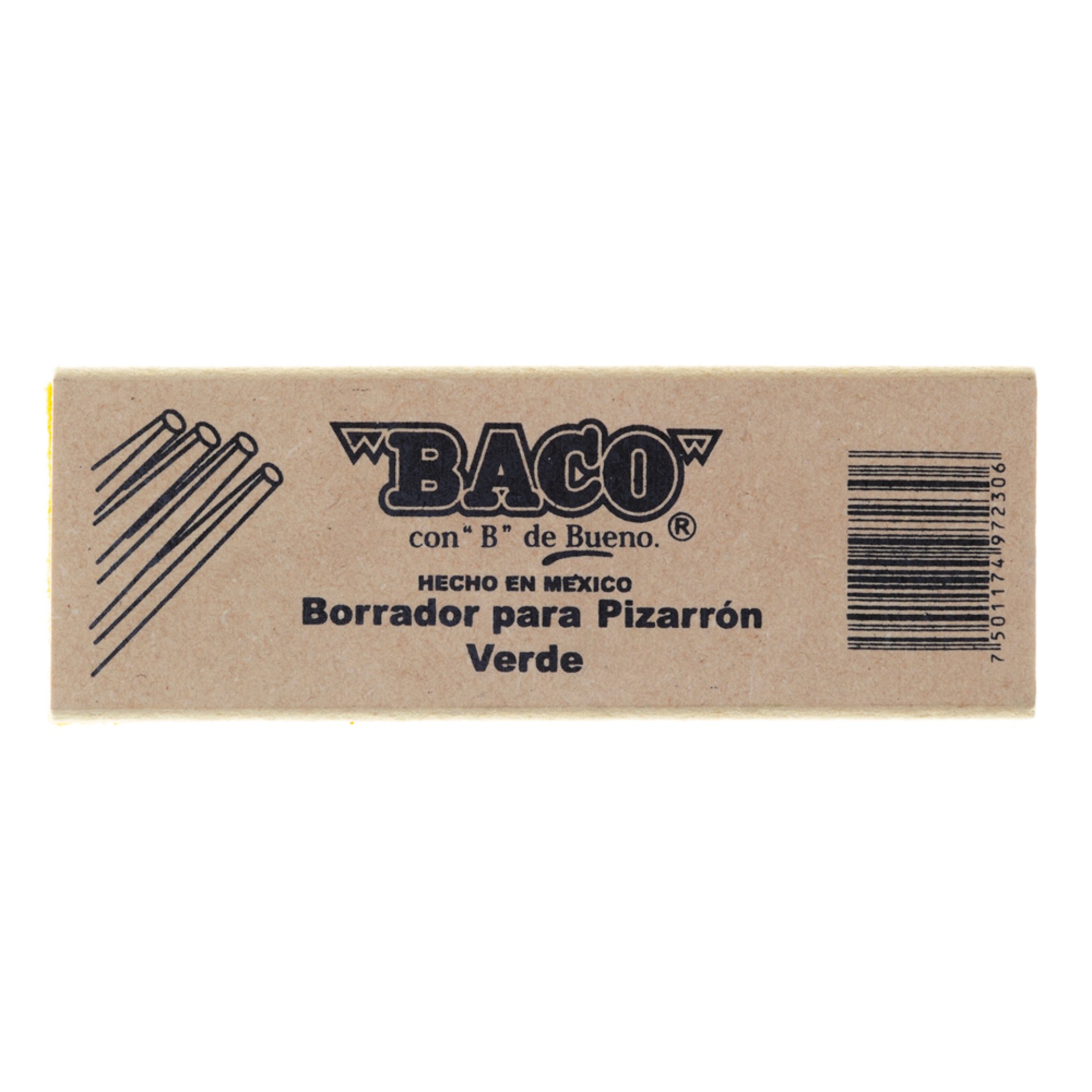 Borrador Baco de Madera GS022/72306 para pizzaron de color blanco y verde –