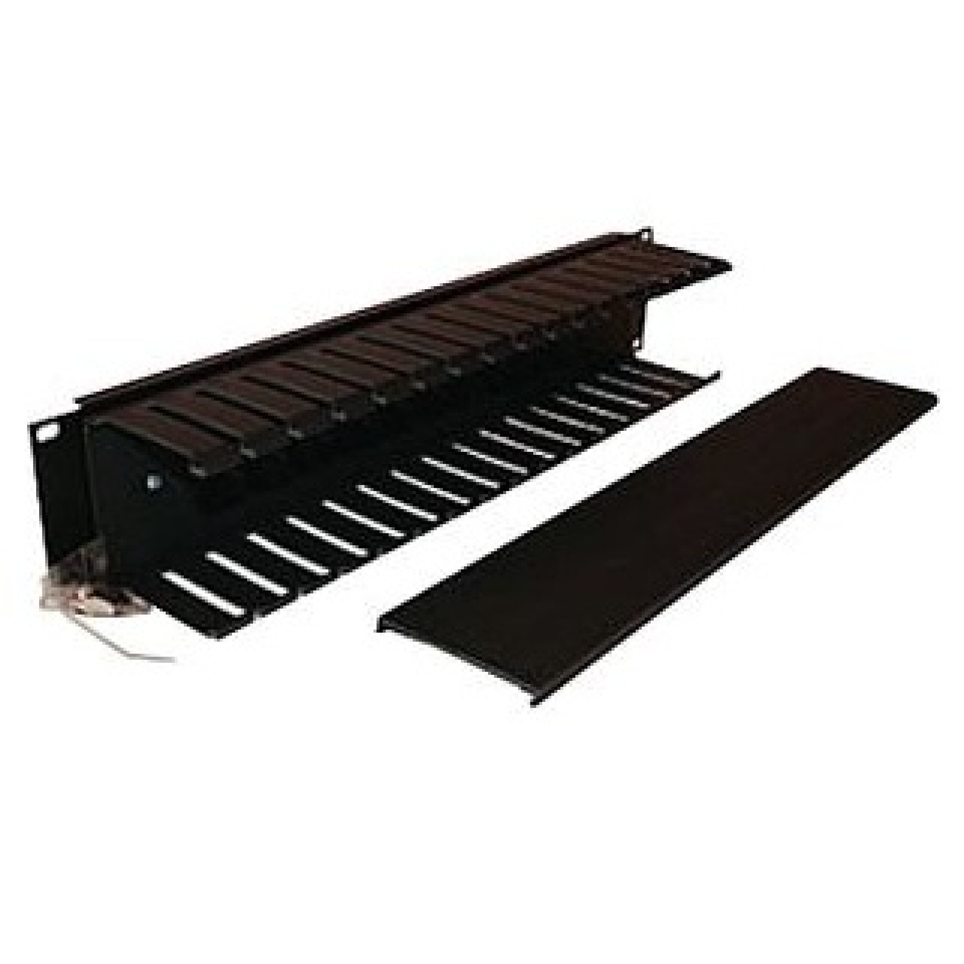 Organizador Horizontal 2UR con Tapa BELDEN 9512-1902N – Negro, 48.3 cm (19″), 76.2 mm