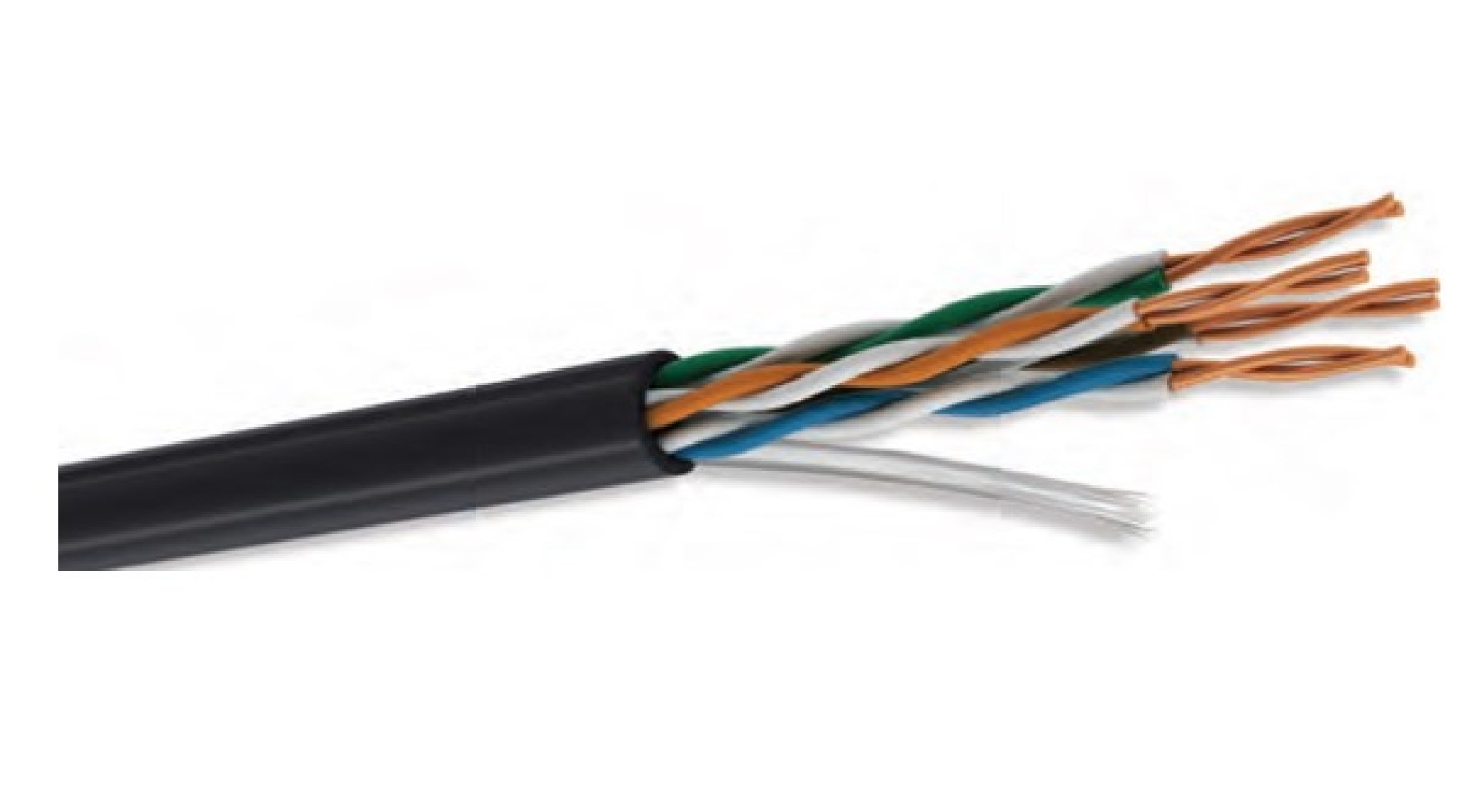 Cable UTP CAT5e para exterior – 4 pares, bobina de 305 mts, 100  cobre, color negro