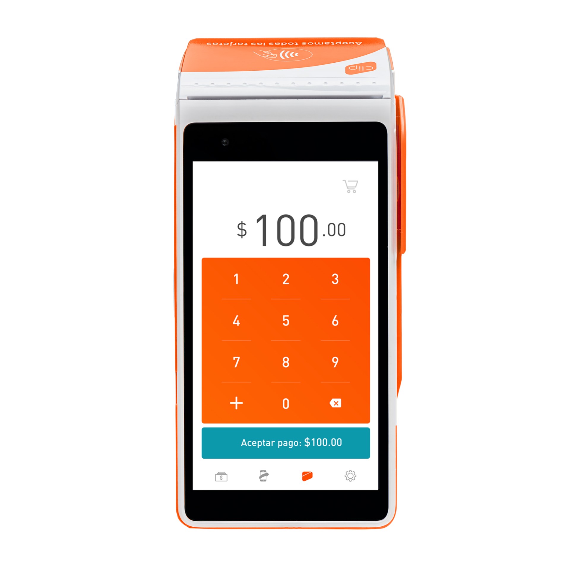 Dispositivo para Cobro con Tarjeta CLIP TOTAL – Naranja, 5.5 pulgadas, 1280 x 720 Pixeles, Touch