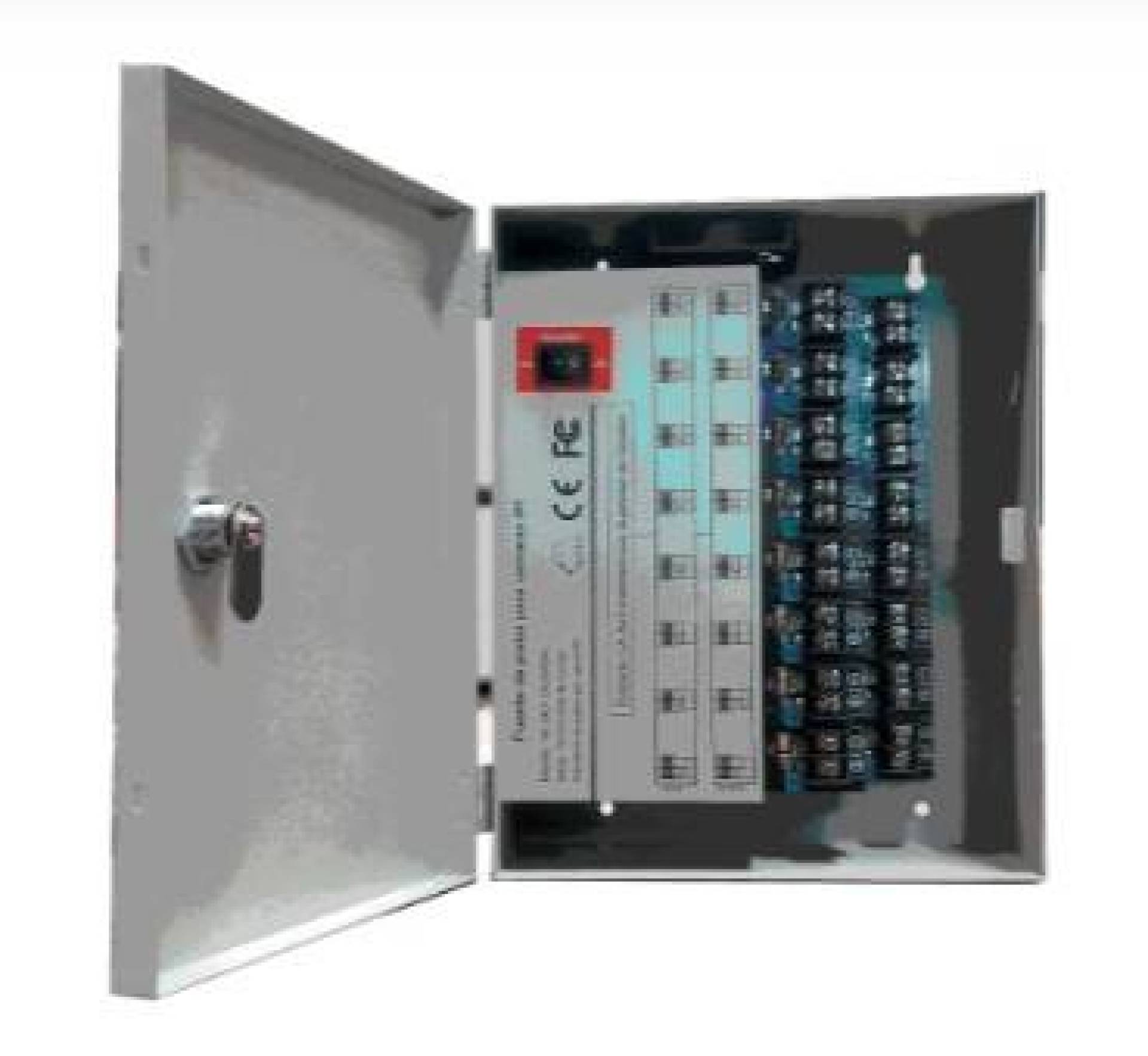 Fuente de Poder Profesional 11-15VCD 20A para 16 Cámaras Hasta 4k – 1.25A por Canal, Protección contra Sobrecargas, Filtro de Ruido por Canal, Uso rudo NB
