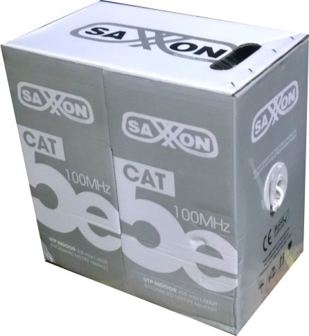 bobina de cable SAXXON OUTP5ECCA305BC – 305 m, CAT5e, Blanco, Cableado por UTP, Interior