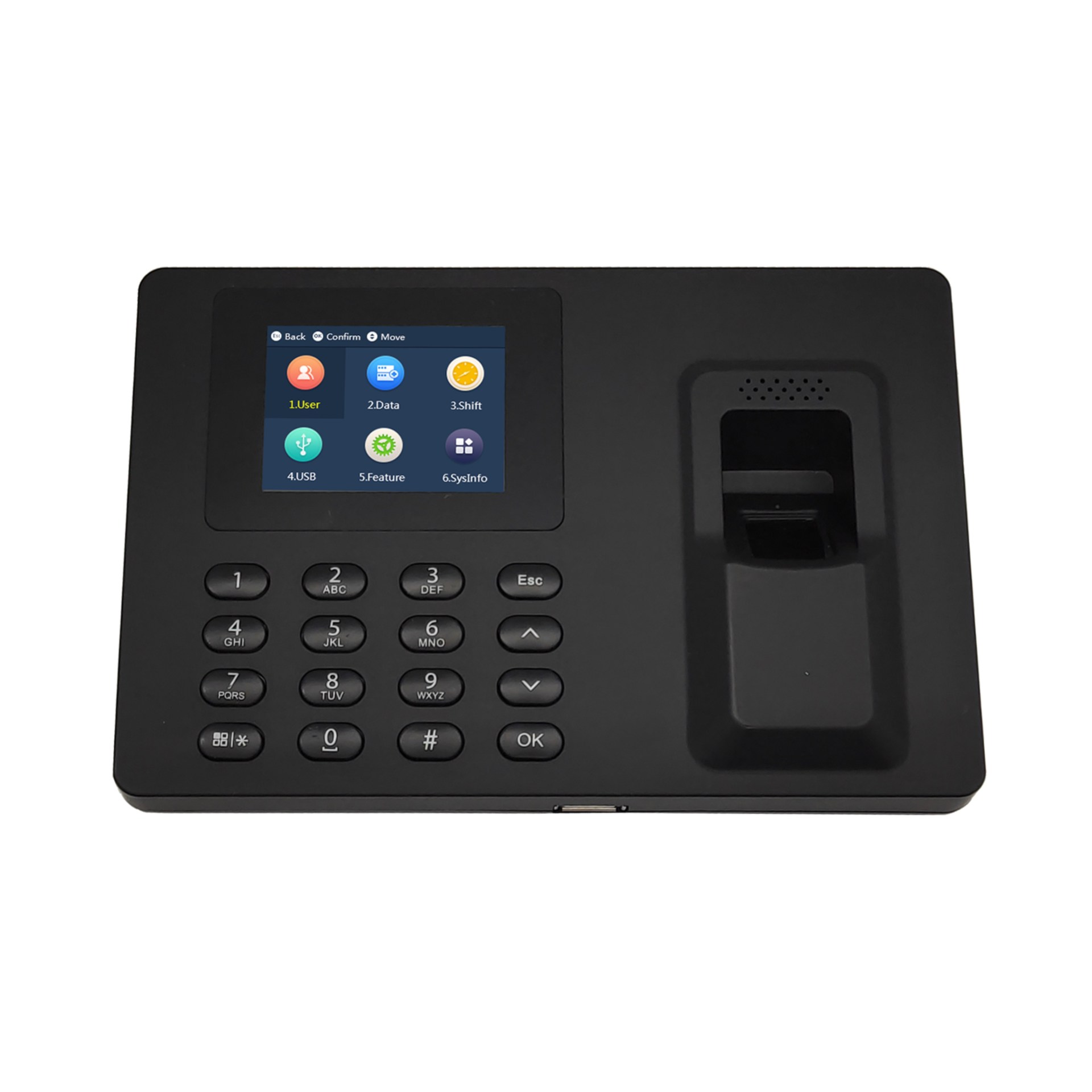 Control de Acceso Pantalla a Color de 2.4/ 1000 Usuarios y 100 – 000 Registros/ Comunicación TCP/IP/Soporta Passwords/Puerto USB para Actualización NB