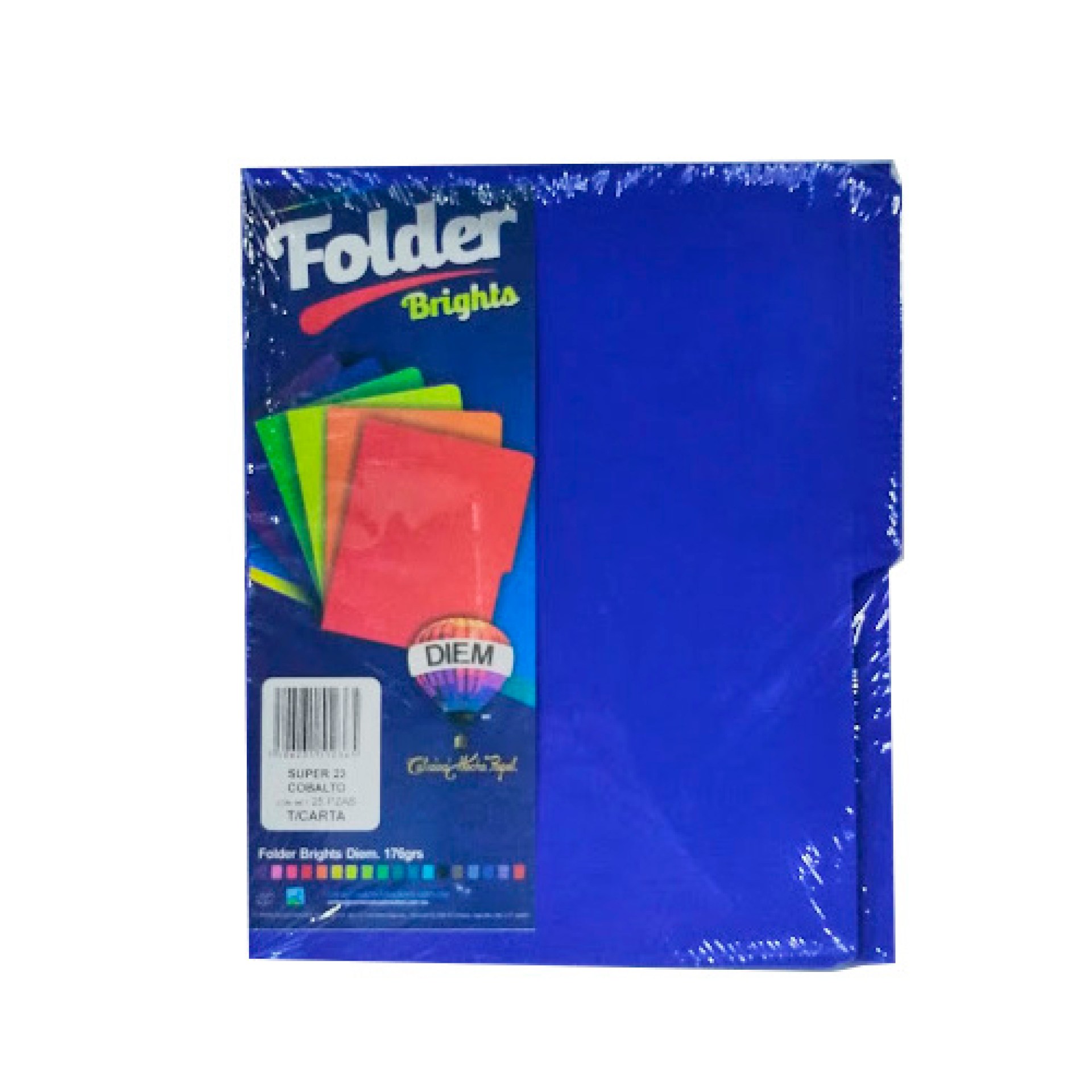 Folder Diem Brights C/25 piezas color Azul Cobalto / FF24  tamaño Carta 7506231508443 –