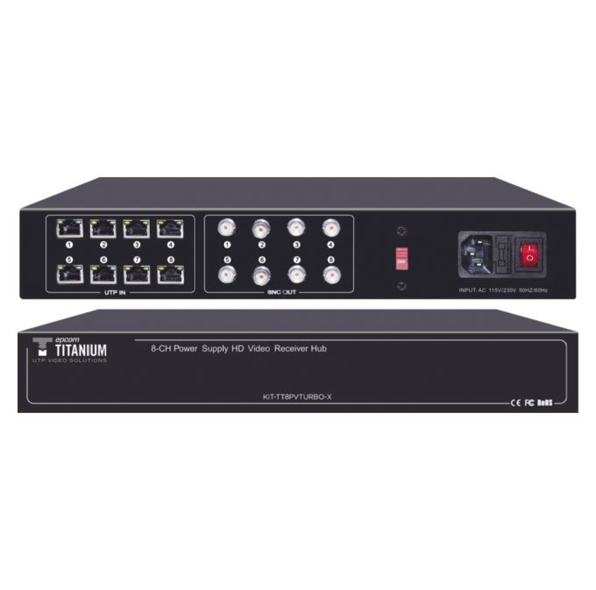 TRANSCEPTOR EPCOM  4K 1*Receptor Activo 8 Canales –