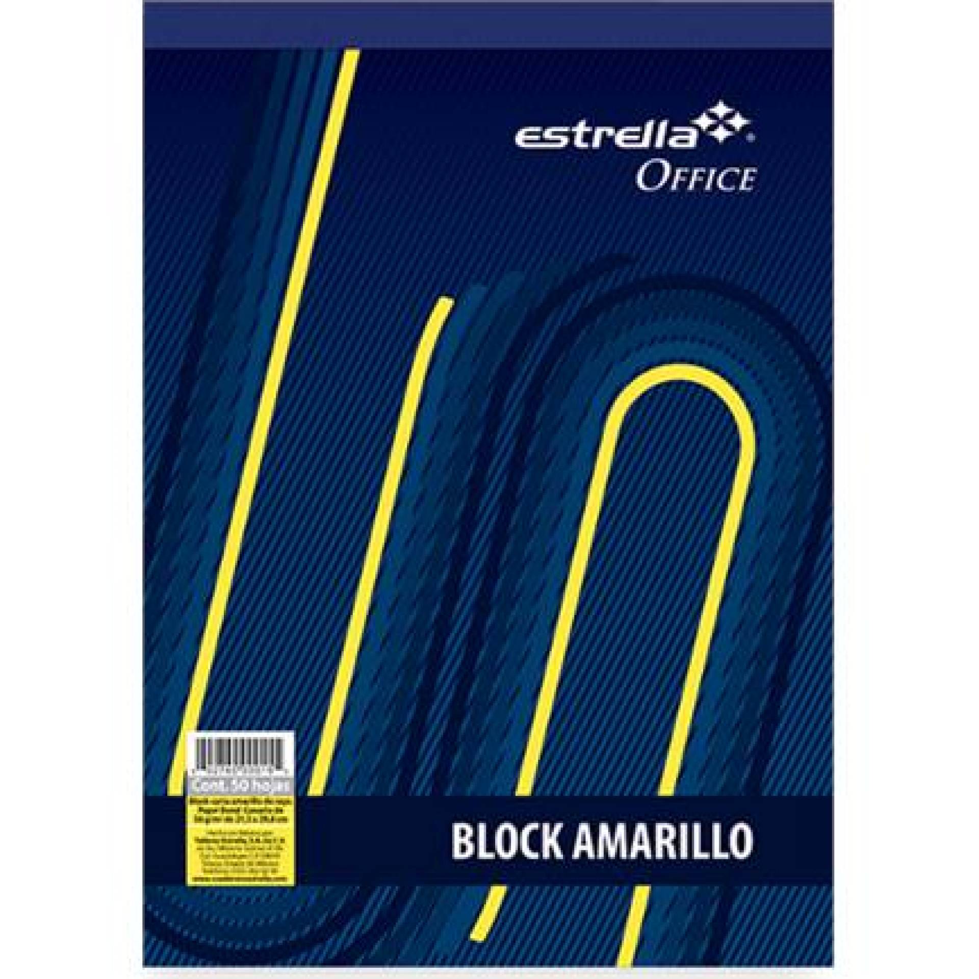 Block de Hojas Estrella 0015 – 56 Hojas, Amarillo, 56g, 27.3 X 20.5