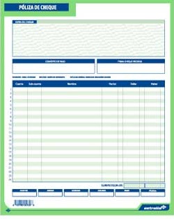 Block Póliza de Cheque ESTRELLA 0139 Tamaño Carta 25 Juegos 50 hojas –