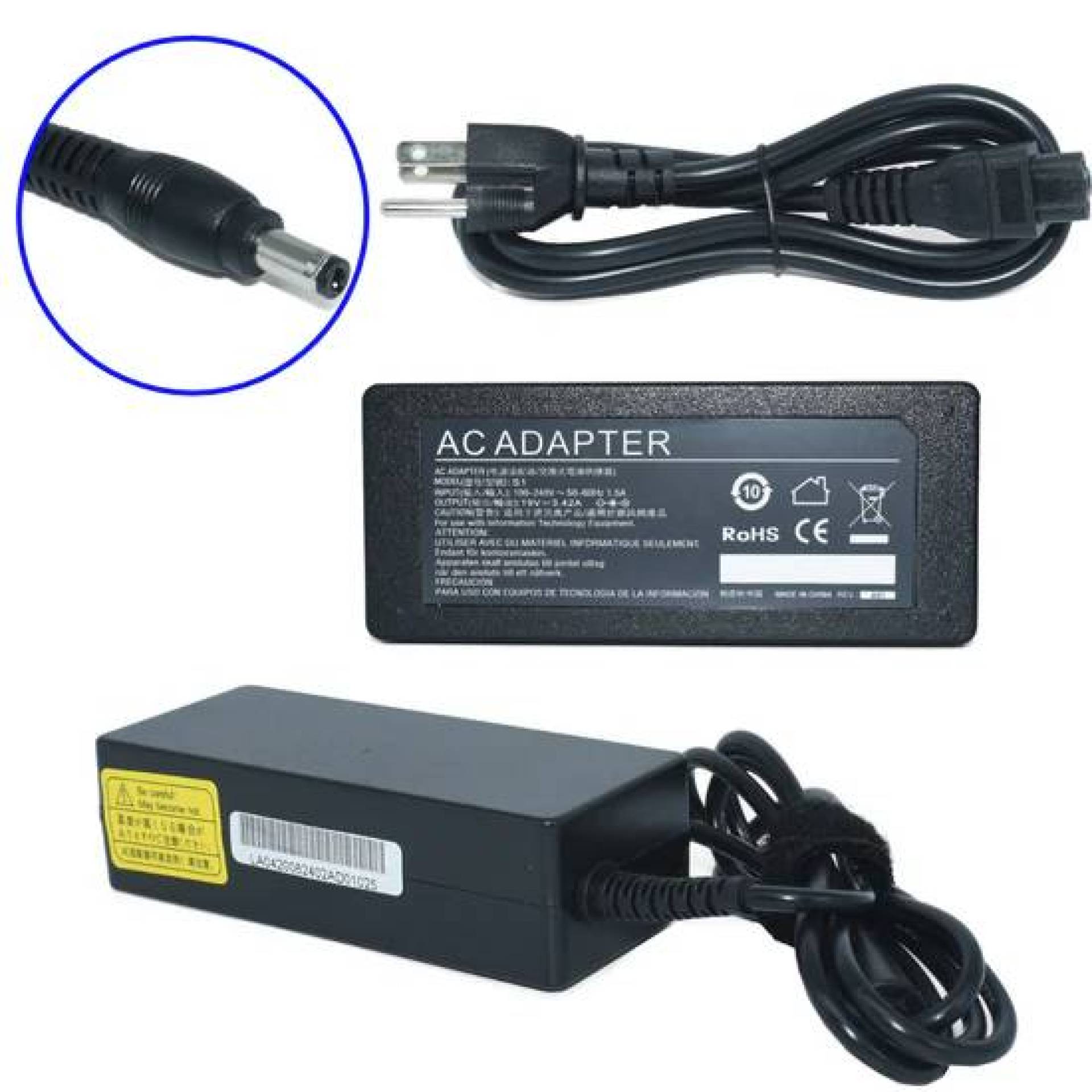 Cargador / Adaptador para Laptop AC-Toshiba GENERICO de 65W 19V-3.42A  (5.5*2.5) –