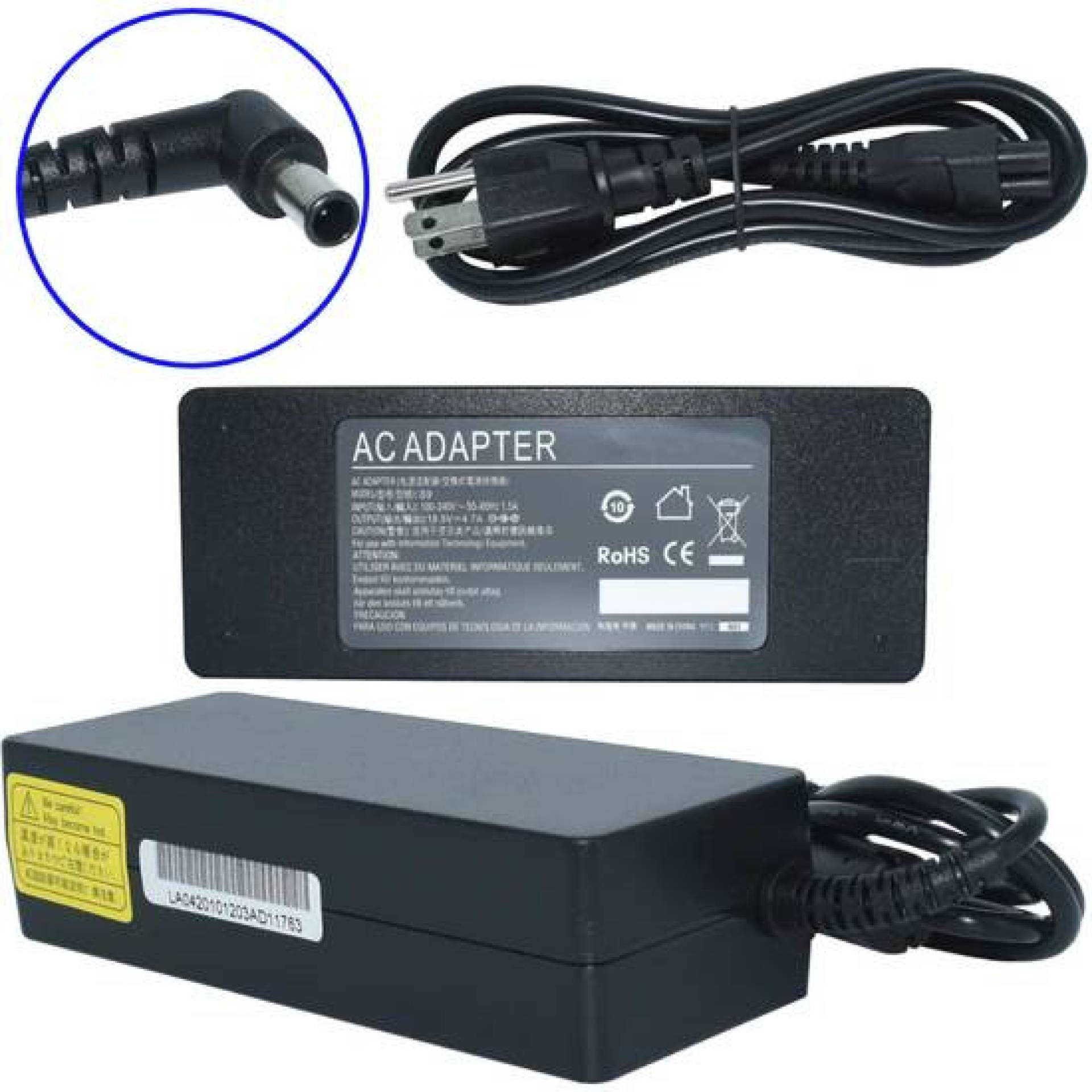 Cargador / Adaptador para Laptop AC-Sony-VAIO GENERICO de 90W 19.5V-4.74A (6.0*4.4) –