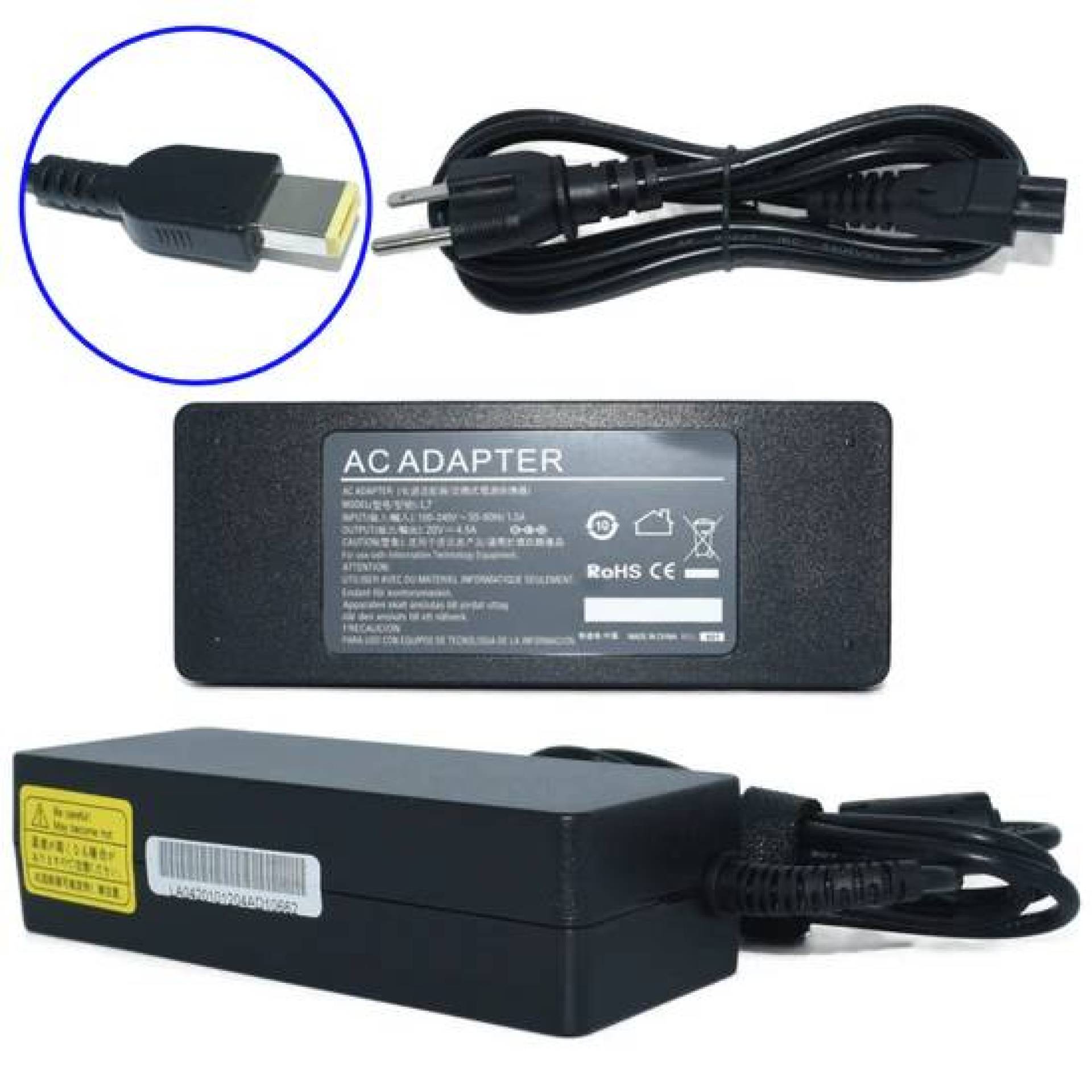 Cargador / Adaptador para Laptop AC-Lenovo-Cuadrada GENERICO de 65W 20V/3.25A PUNTA CUADRADA AMARILLA –