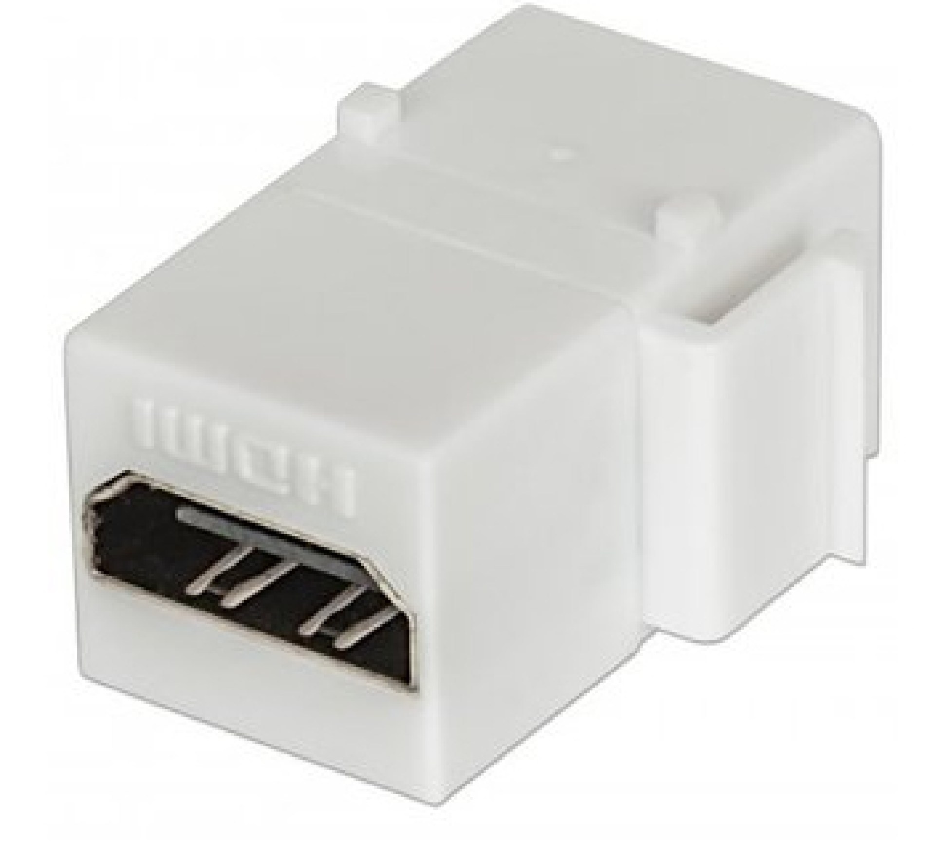 771351 Cople HDMI – Tipo Keystone, HDMI hembra a HDMI hembra, blanco, Compatible con páneles de parcheo, tapas y cajas de pared