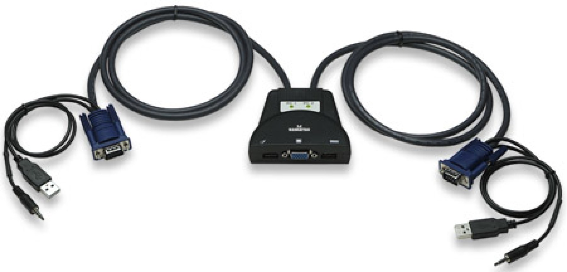 151245 Mini Switch KVM de 2 puertos – 2 puertos, USB, Con soporte de audio