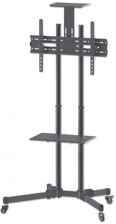 461238 Soporte de TV tipo carro – para uso multimedia, económico, ajustable en altura, Sostiene una TV de 37