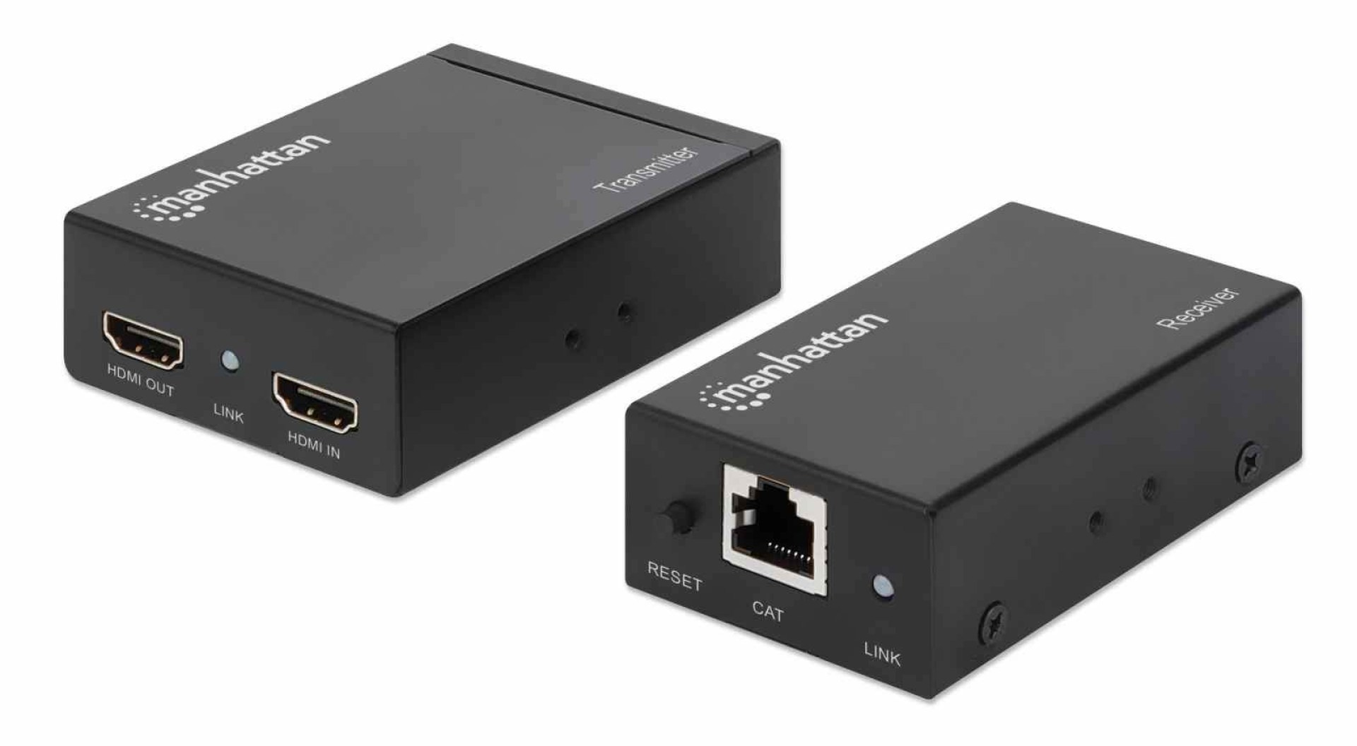 207584 Kit extensor de HDMI sobre Ethernet. Extensor de señal HDMI (1080p hasta 50 m) – Un solo cable Cat6, soporta IR.