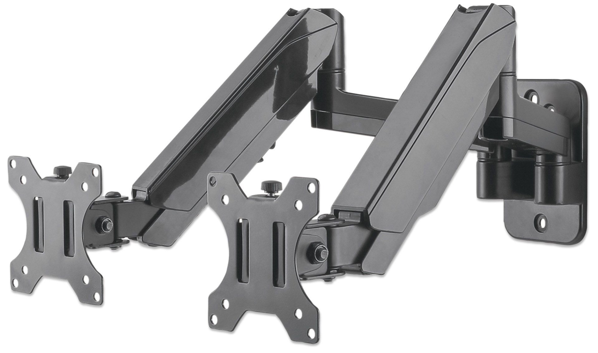Soporte Universal para Dos Monitores MANHATTAN 461627 – 8 kg, Aluminio, De plástico, Acero, 17