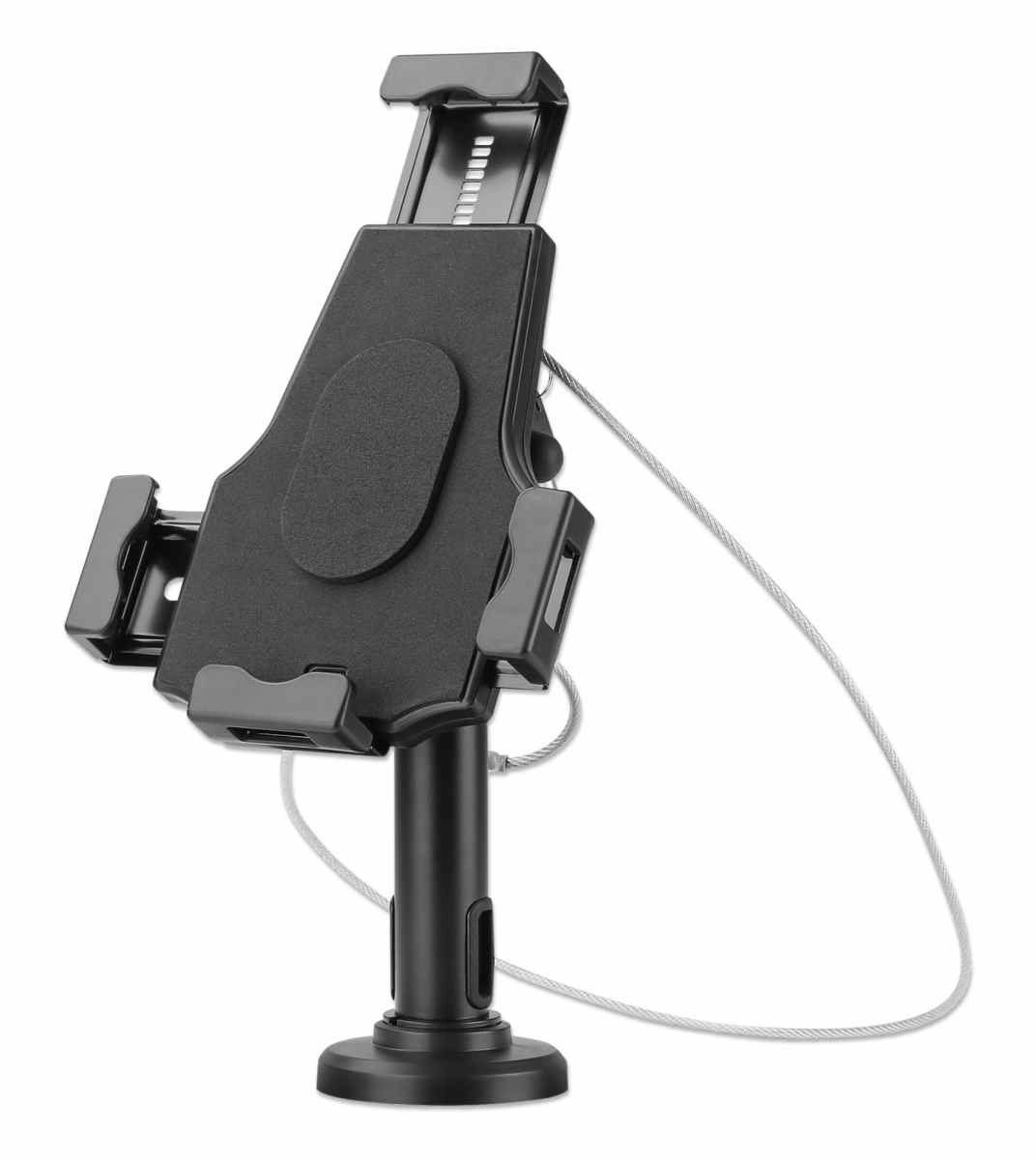462112 Soporte con seguro antirrobo para tabletas de 7.9 a 10.5 pulgadas – rotación de 360°, inclinación +/- 70°, giro de 330°, candado con dos llaves, negr