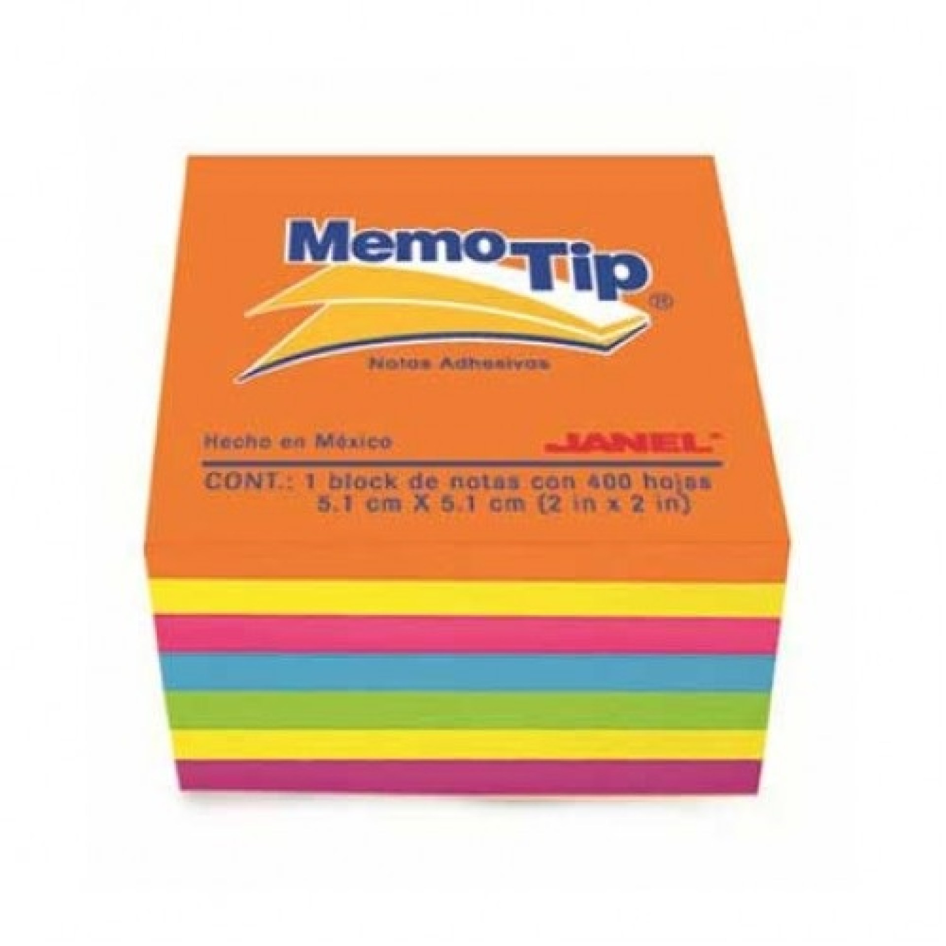Nota Adhesiva  Memo Tip 6590202297 – 400 Hojas, Neon, 2×2 Inches