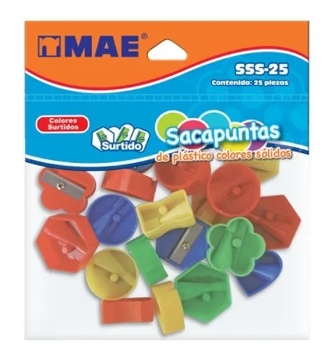 Sacapuntas Plástico MAE Figuras Surtidas C/25 Piezas SSS-25 –
