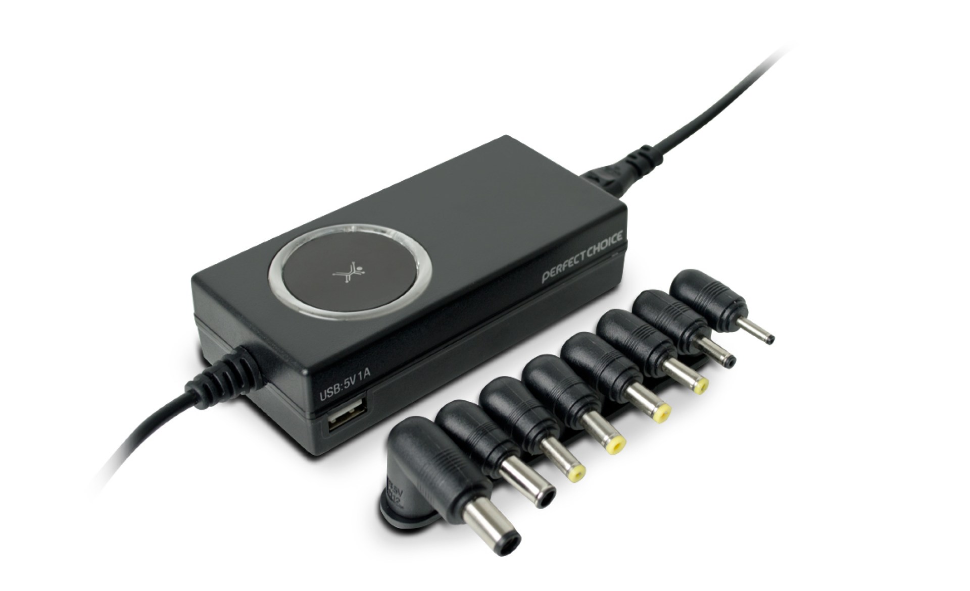 Adaptador de corriente PERFECT CHOICE – Negro