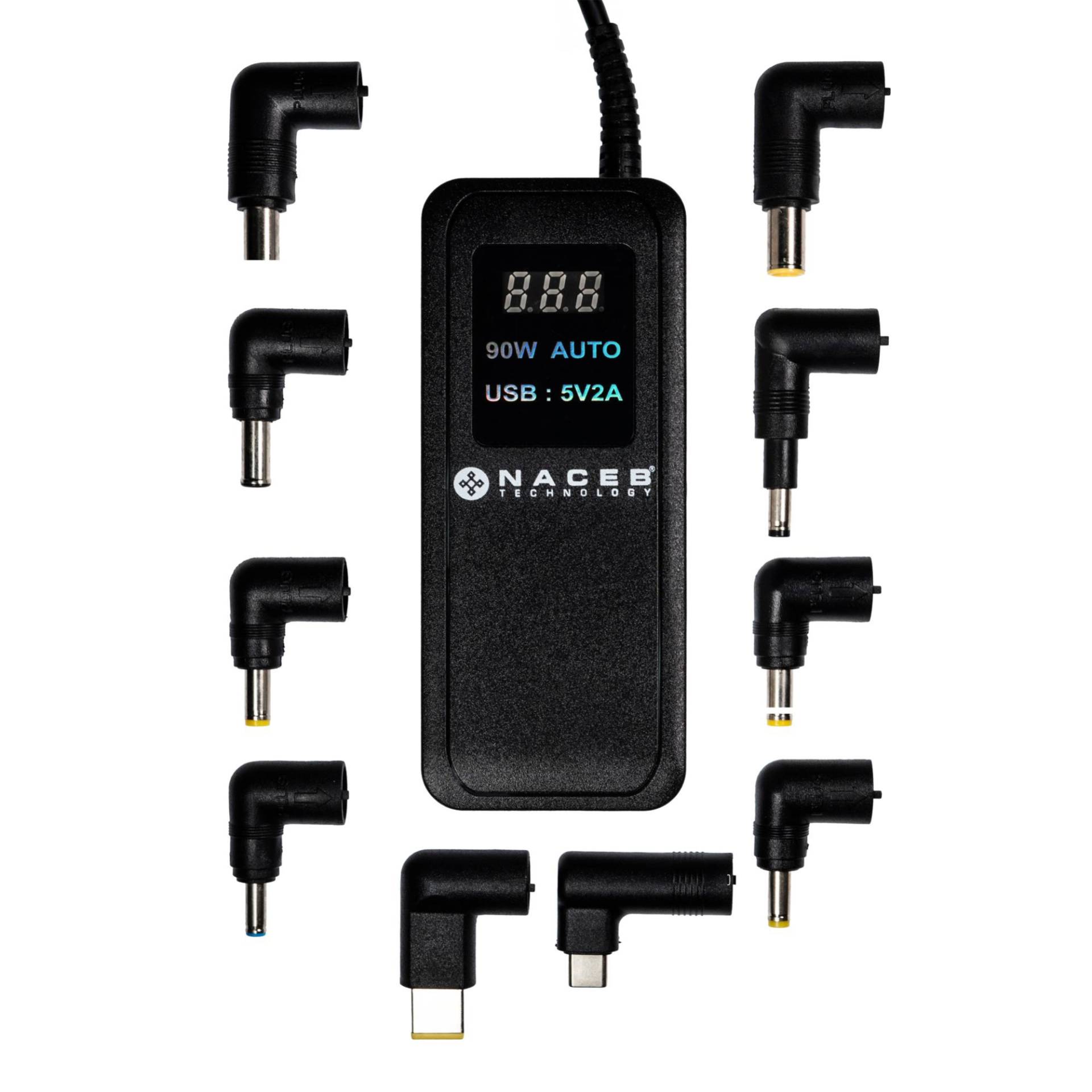 Adaptador de corriente Naceb Technology – Negro, Adaptador de corriente, Universal