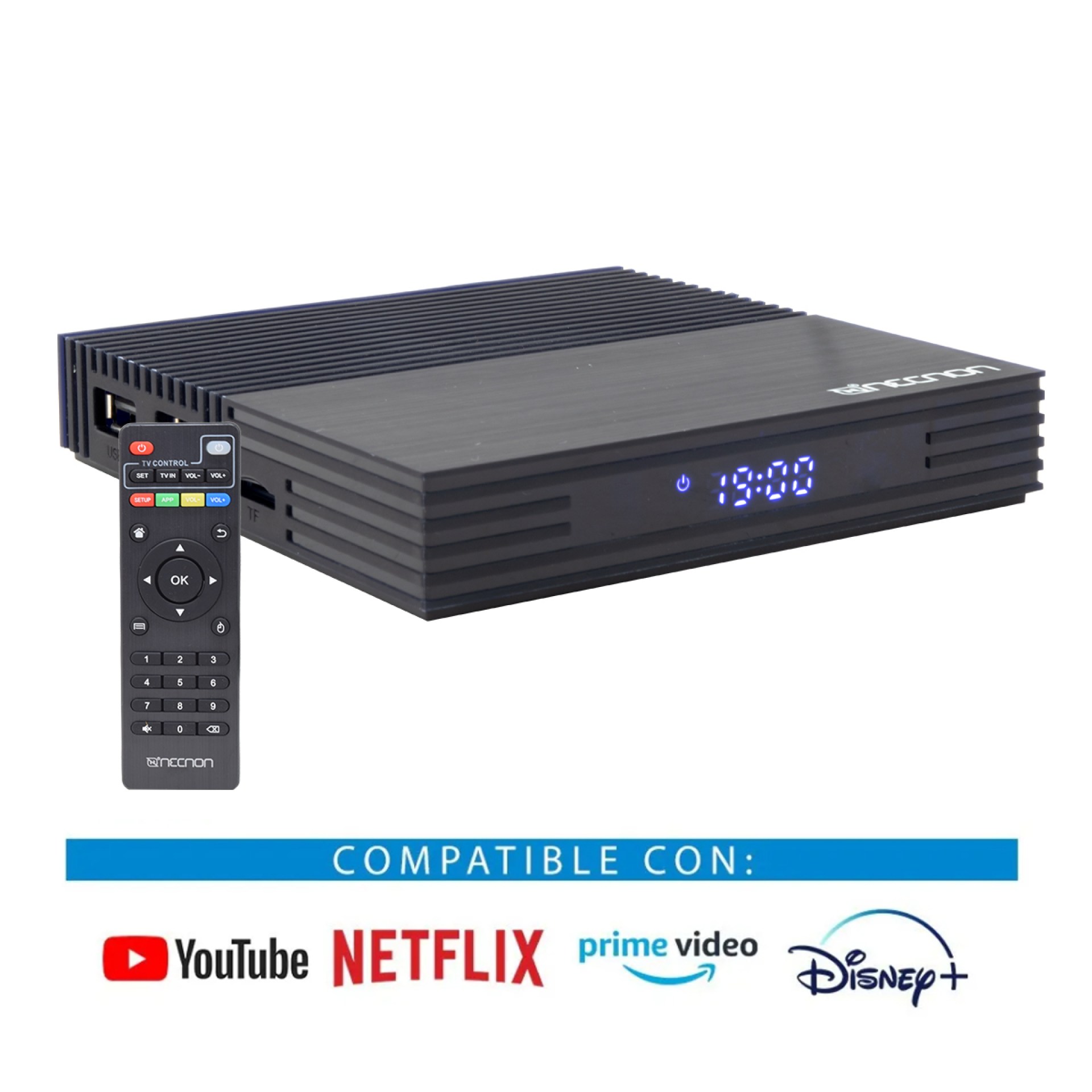 tv box NECNON Modelo 3M-2 – Ethernet, 4K UHD, Android TV 11, 2 GB, 16 GB