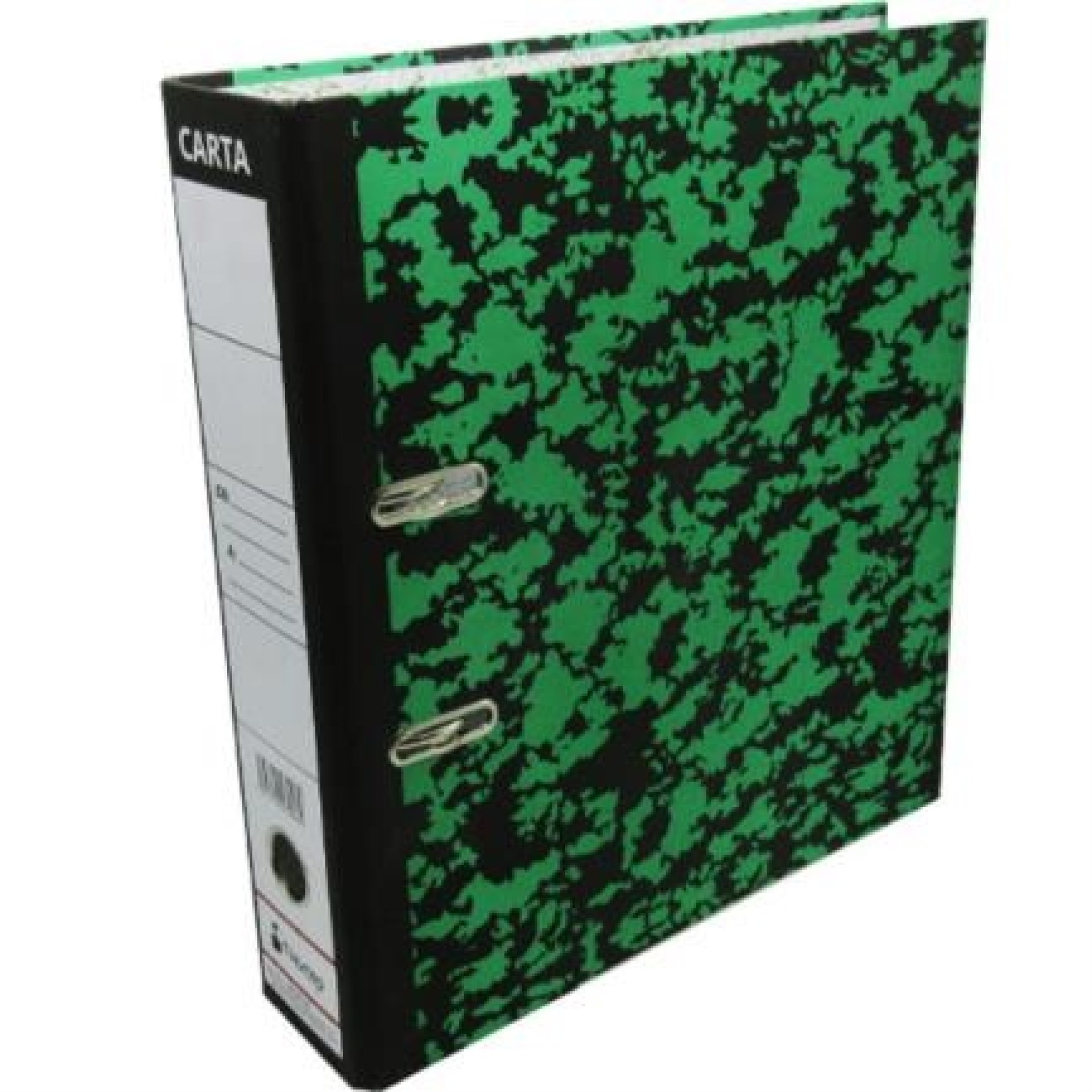 Registrador Tamaño CARTA Marca NEXTEP  NE-050. Color Verde Marmoleado – Con Arillo y Broche Metálico