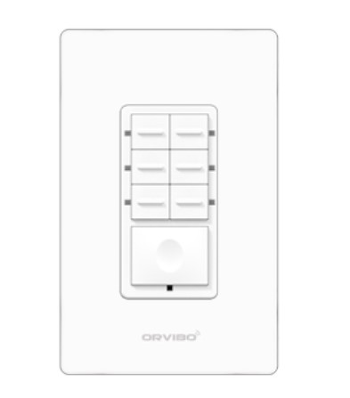 Botonera de 7 Escenas Inteligente Orvibo T10S7ZW-1UO – Color blanco, Inalámbrico y alámbrico, Wi-Fi, 2400 MHz, 120 – 270