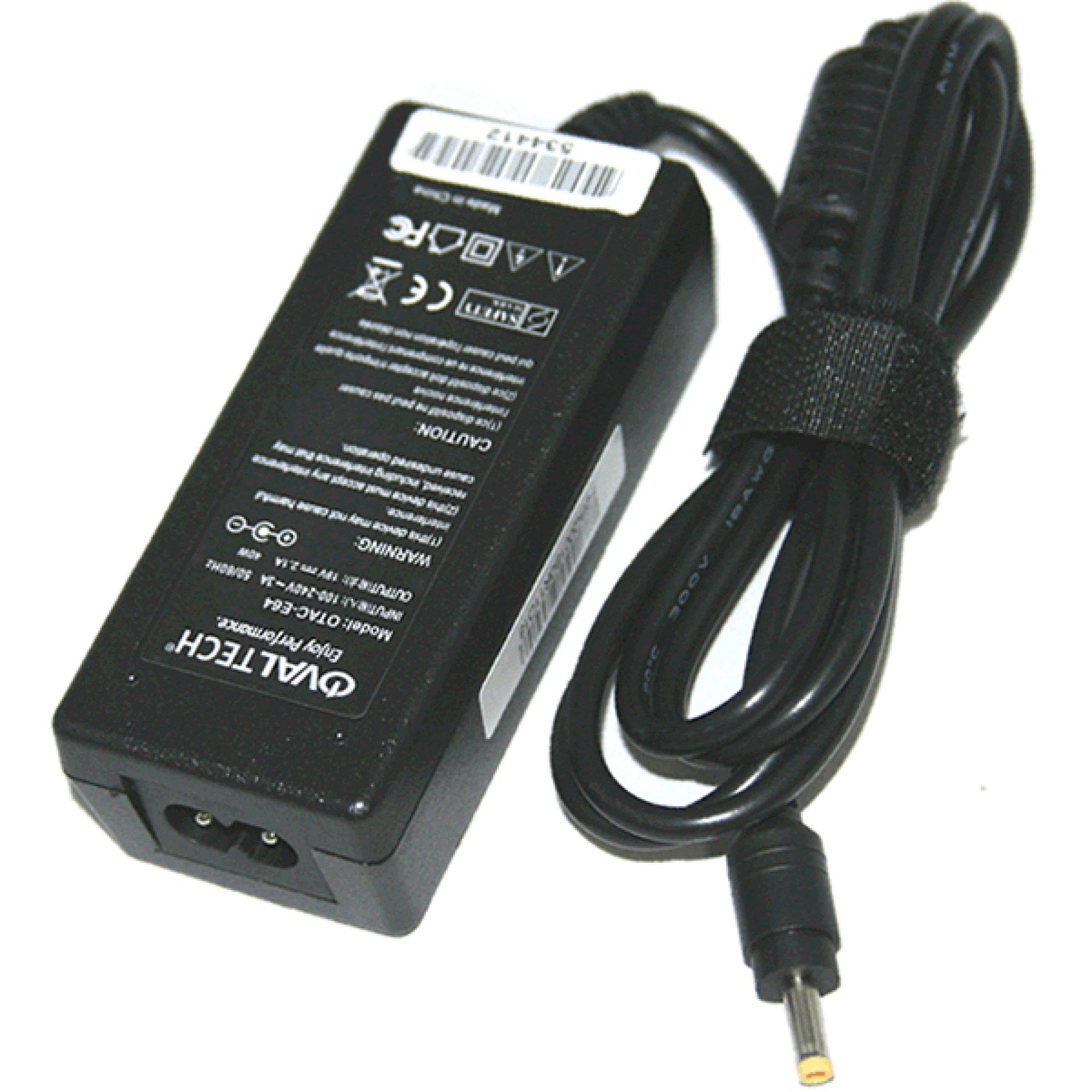 Cargador / Adaptador para Laptop OVALTECH OTAC-E64 de 40W 19V-2.1A (4.0*1.7) –