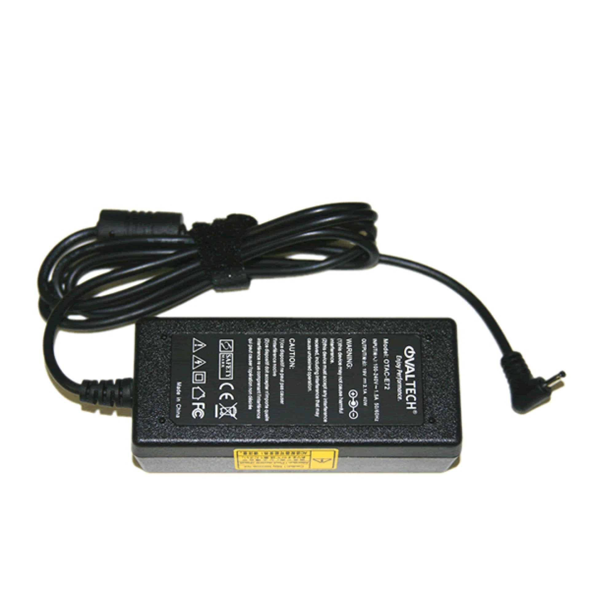 Cargador / Adaptador para Laptop OTAC-E72 OVALTECH de 40W 19V-2.1A (2.5*0.7) –
