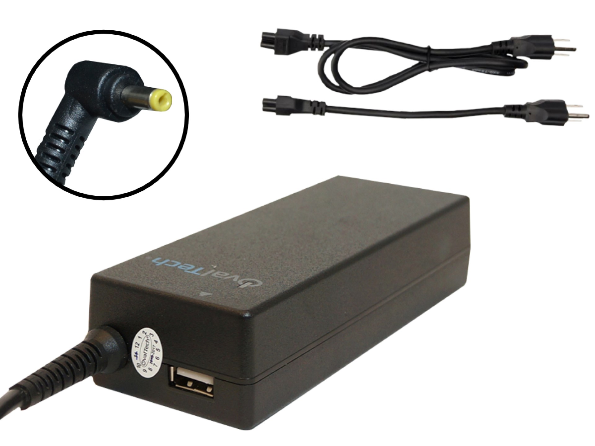 Cargador / Adaptador para Laptop OTAC-E67 OVALTECH de 65W 20V/3.25A (4.0*1.7) –