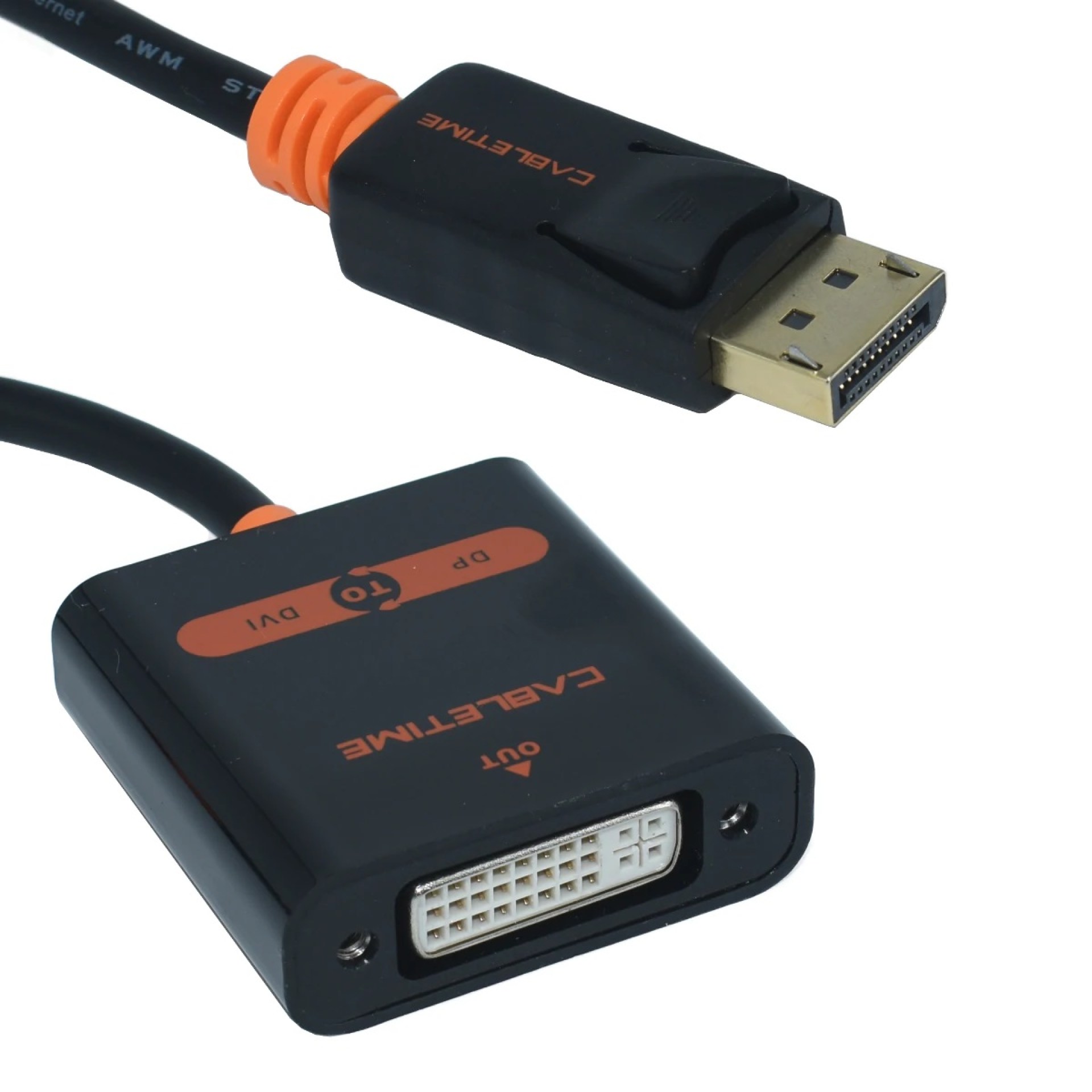 Adaptador DisplayPort A DVI OVDP-DVI OVALTECH 4K/30HZ DP1.2 –