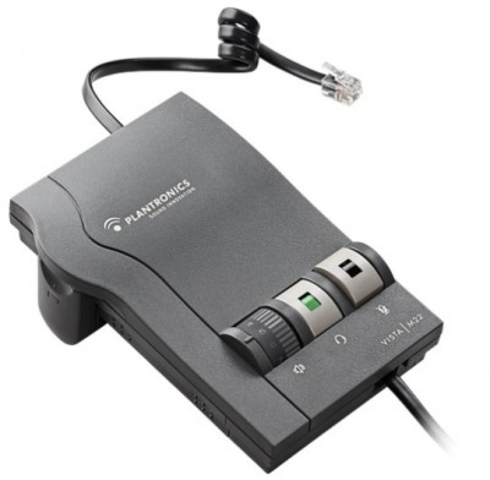 Amplificador POLY Modelo M22 (85Q15AA) control de llamada – volumen y silencio, compatible para diademas con conector QD