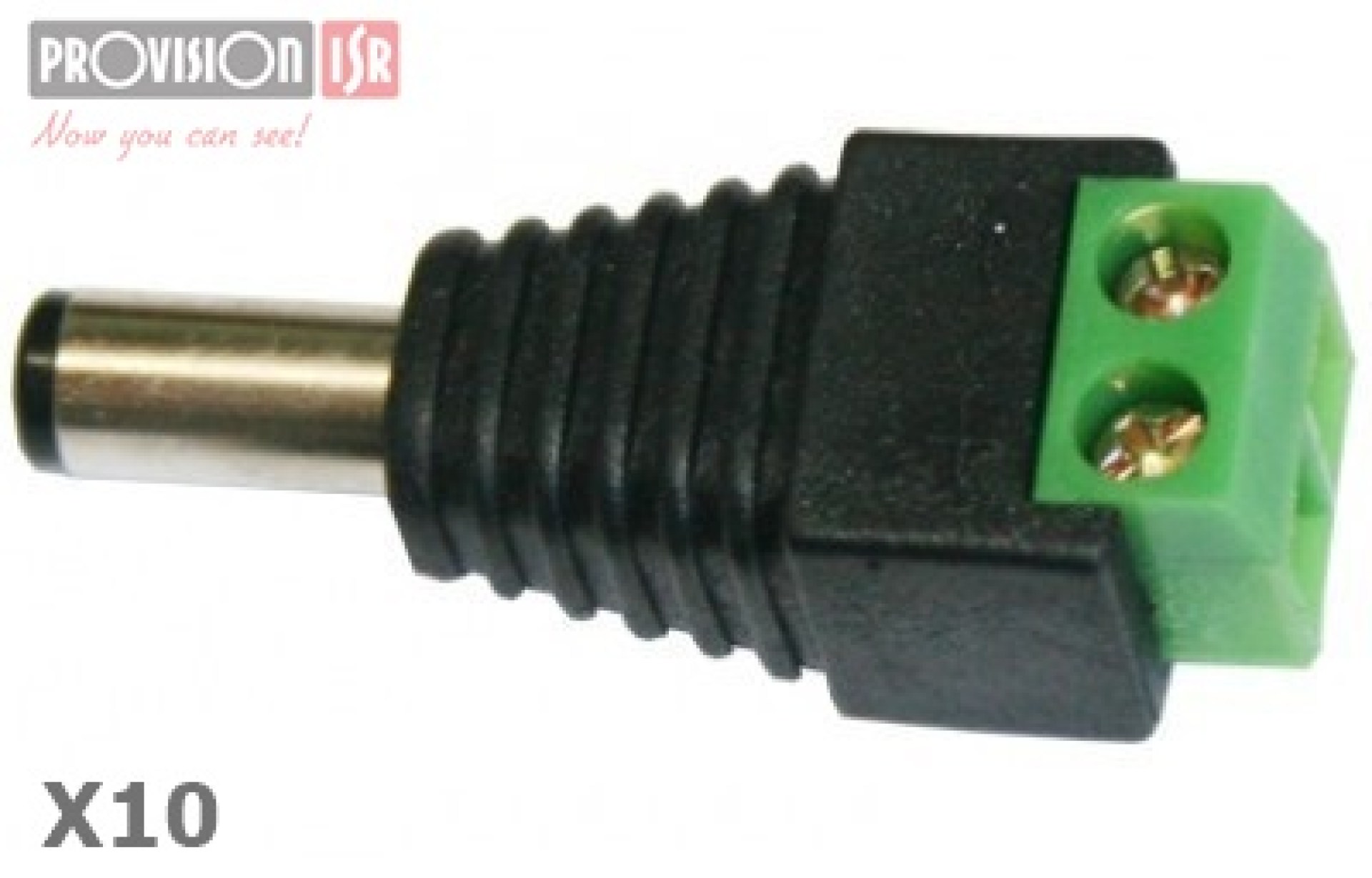 Adaptador de energía para cámaras DC Macho – Paquete de 10 piezas