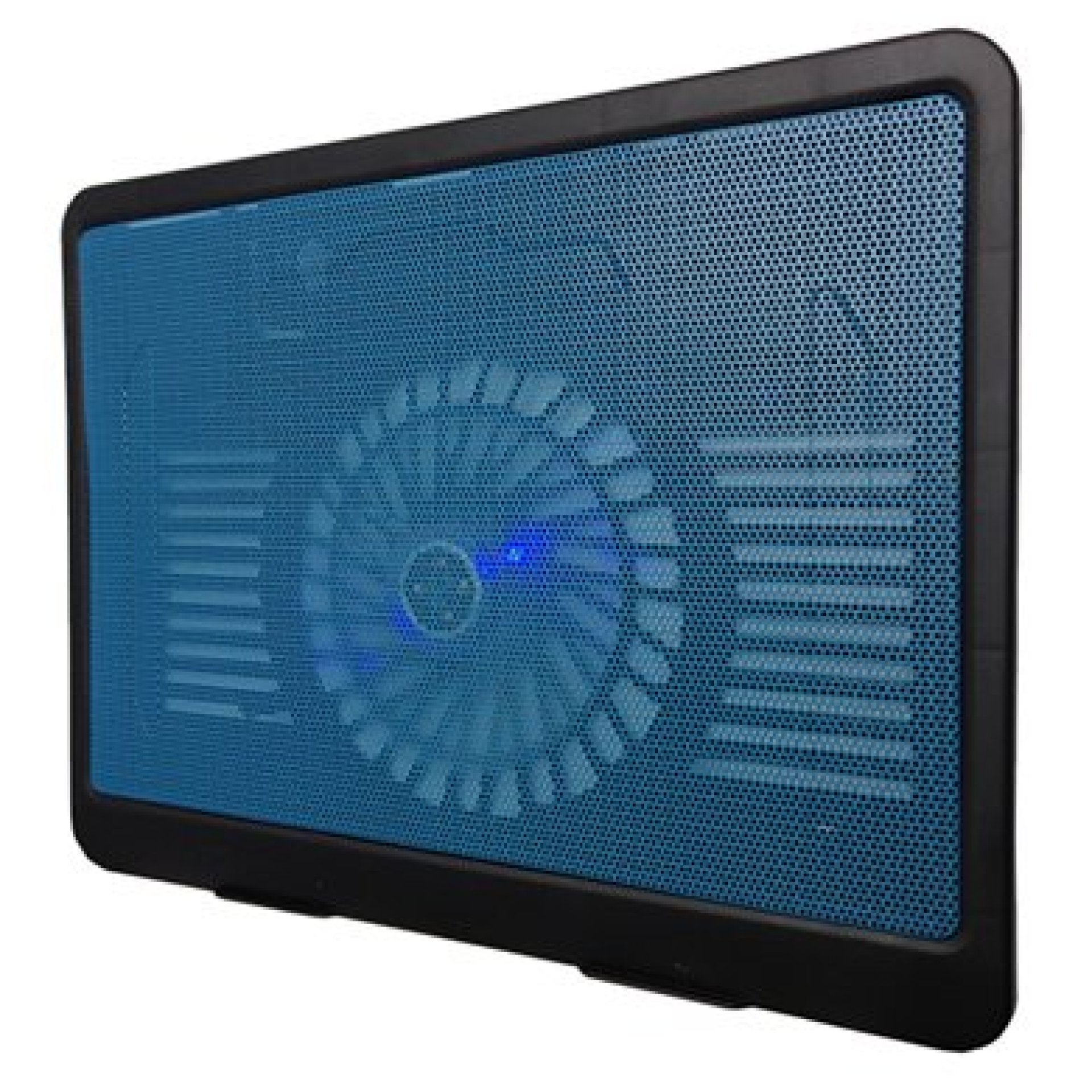 Base Enfriadora – Luz Led, Angulo Ajustable, 1 Hub USB, 9 a 15 Pulgadas, Negro-Azul, BROBOTIX 044695A