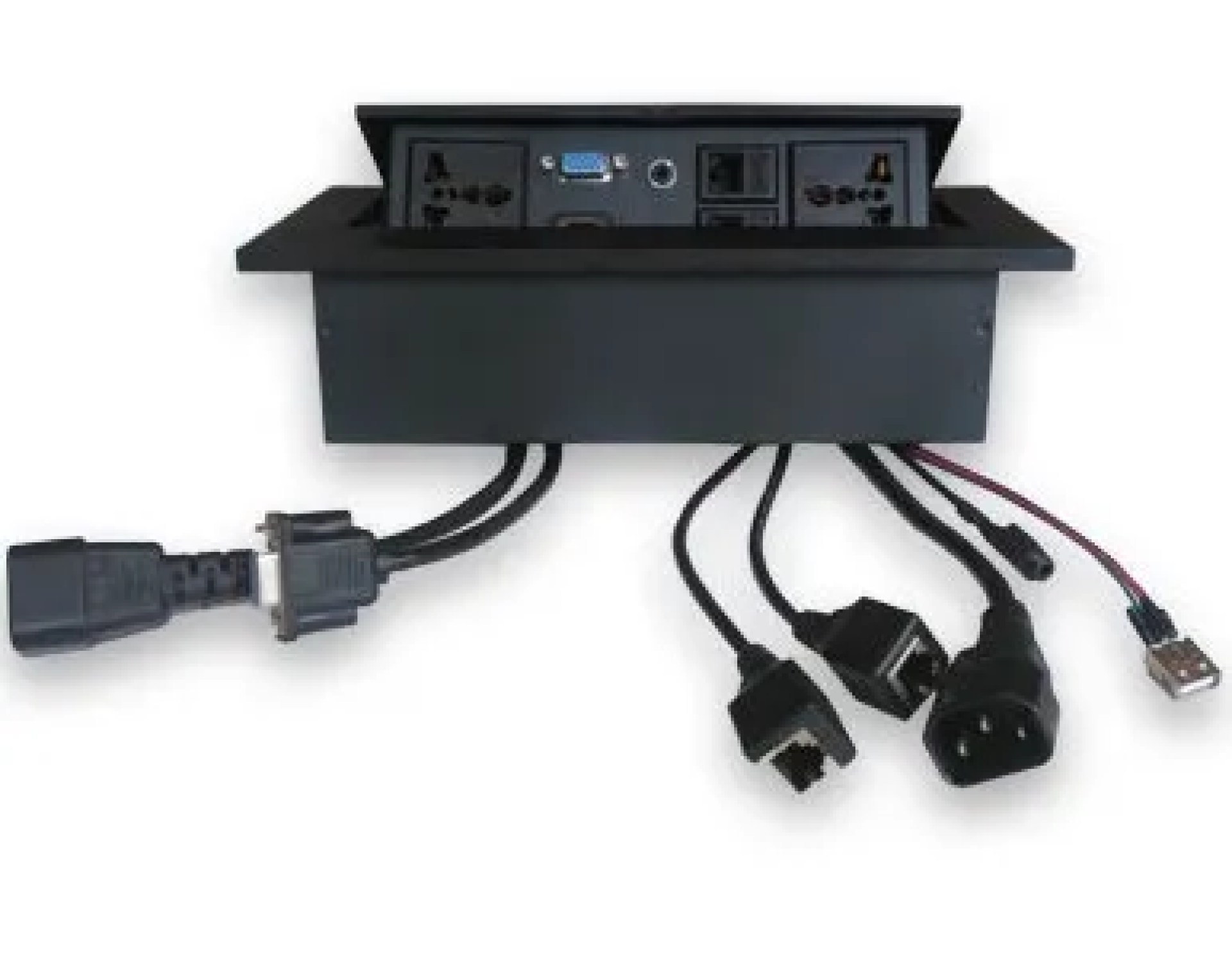 CAJA P/MESA BROBOTIX 005514N – Cat 5, Metal, Negro