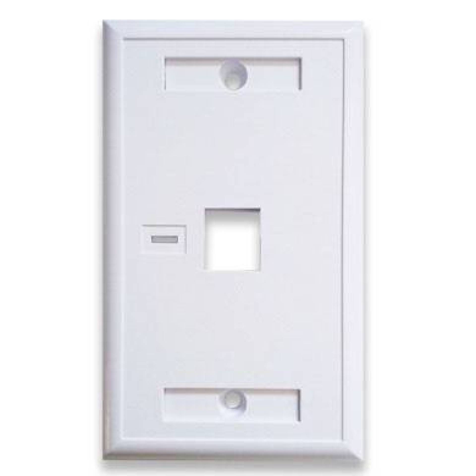 TAPA – FACEPLATE DE 1 PANEL PARA JACK – UNIVERSAL, STANDARD, BLANCO, BROBOTIX 251701