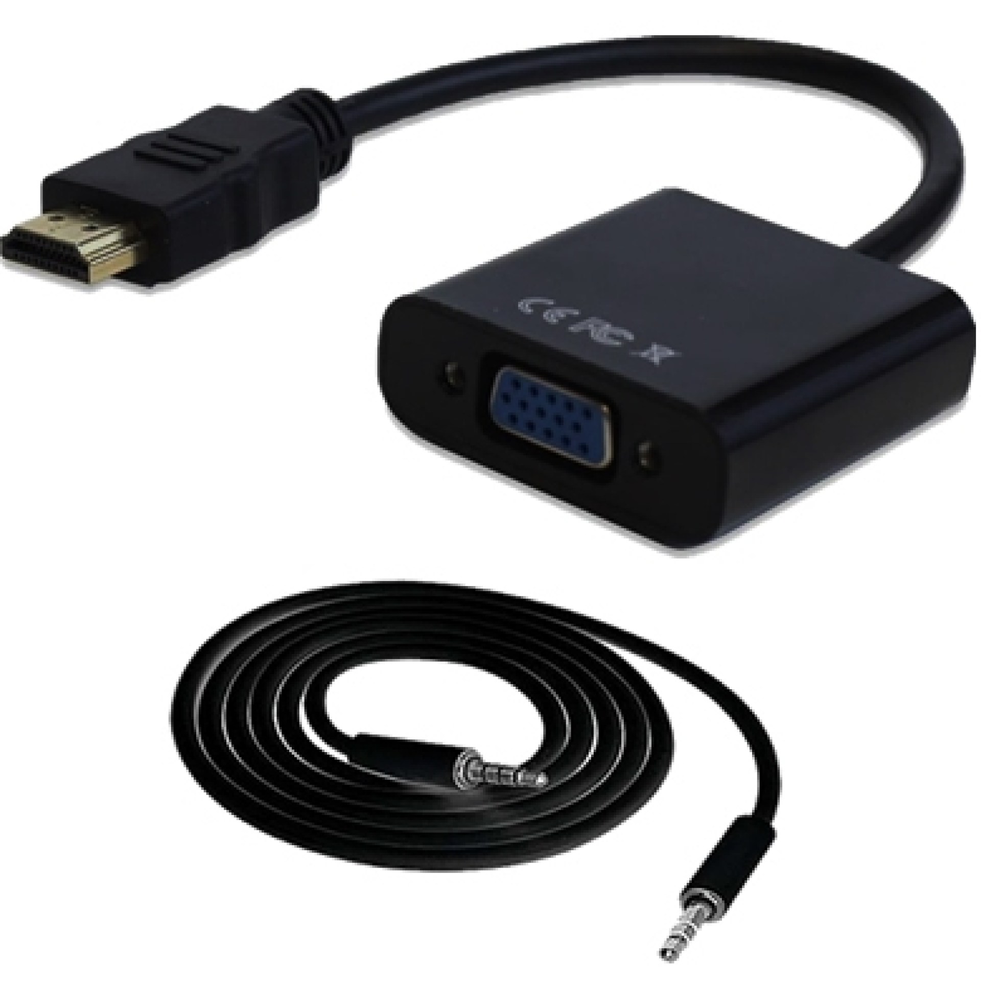 Convertidor HDMI a VGA – C/Audio 3.5, Negro, BROBOTIX 110964N