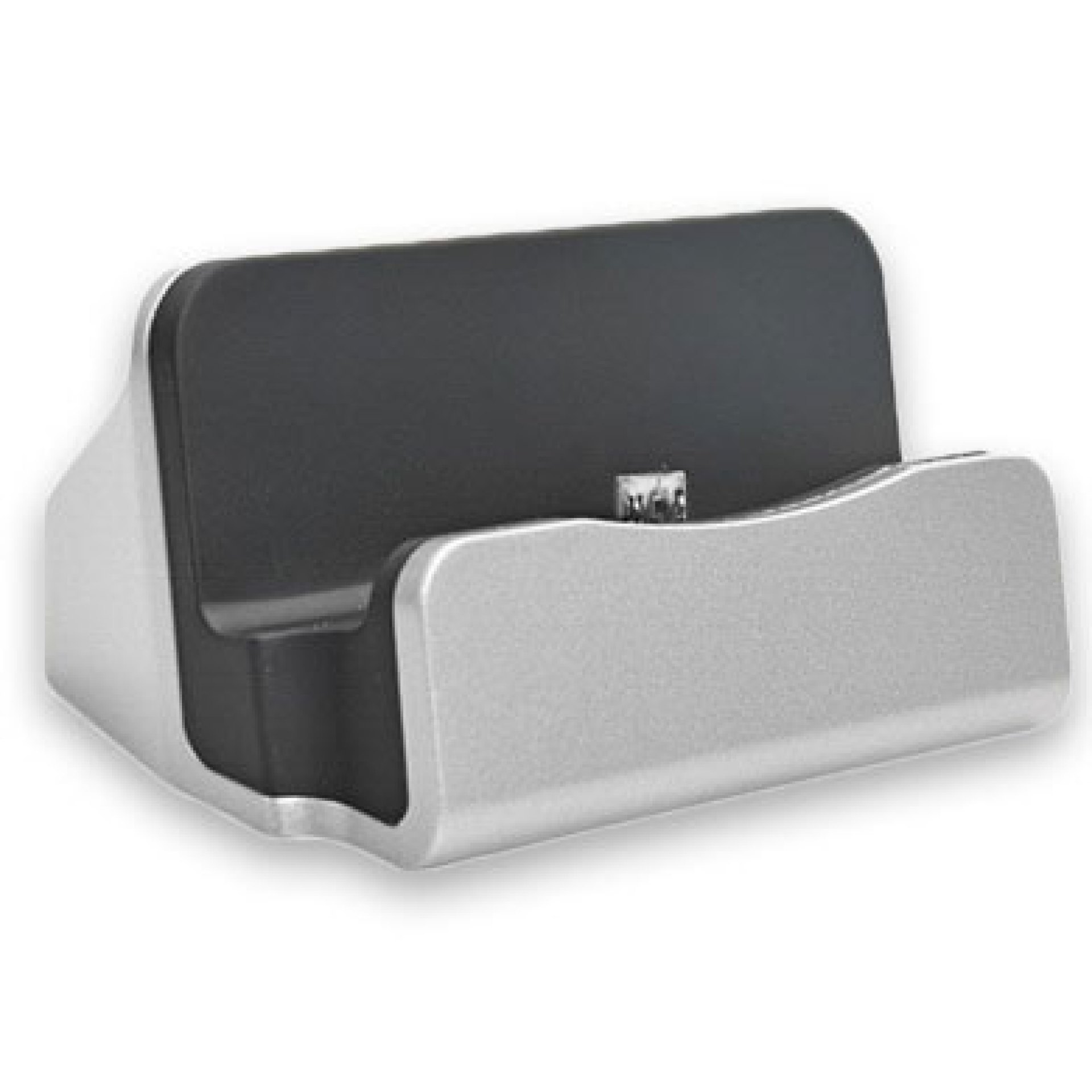 CARGADOR USB DE PEDESTAL MICRO USB BROBOTIX 005027 – Plata, Corriente alterna / MicroUSB