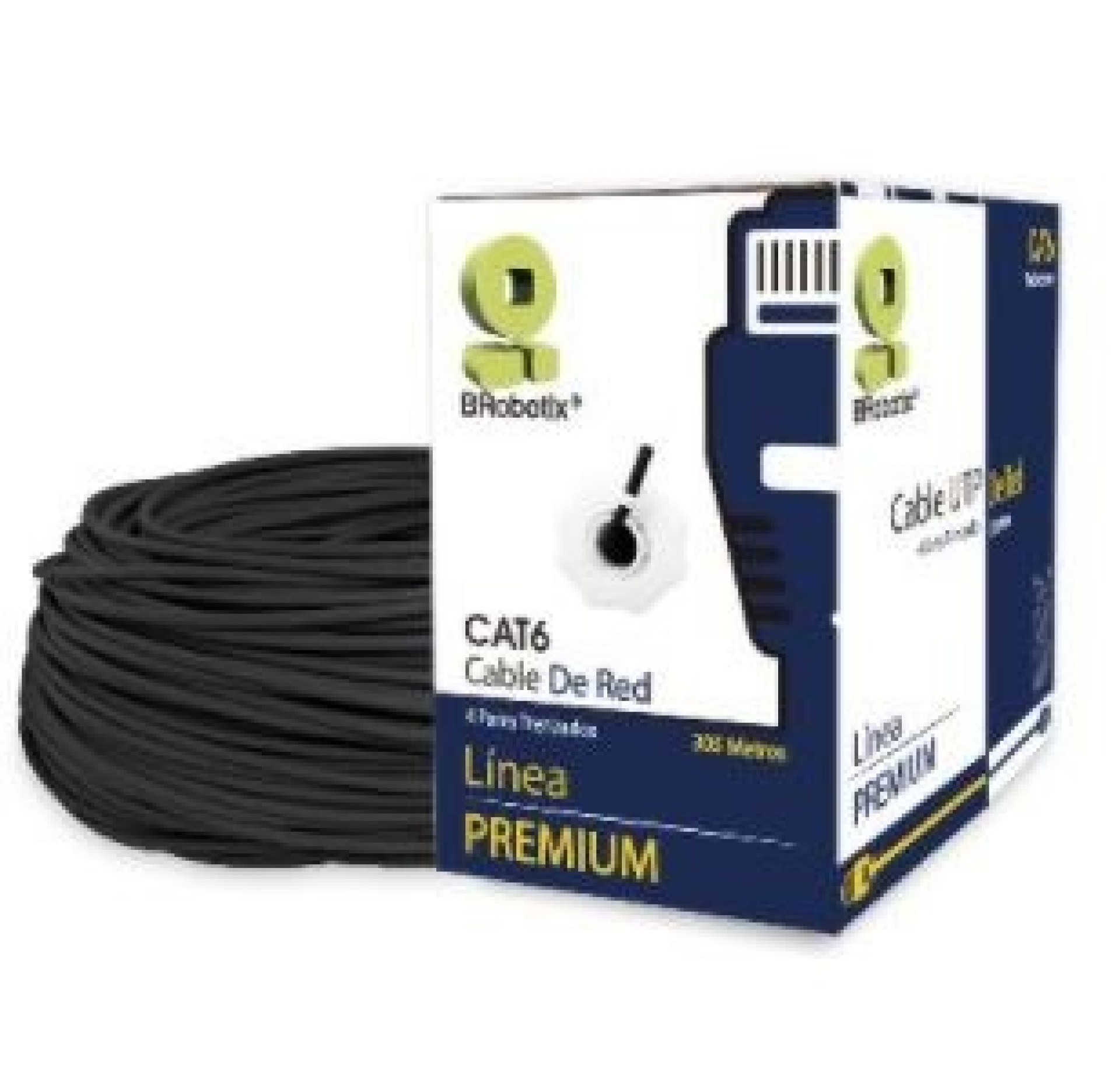 Bobina UTP – Exterior, Doble Forro, BROBOTIX 171100, 305 m, Negro, Exterior, Cat6, CCA