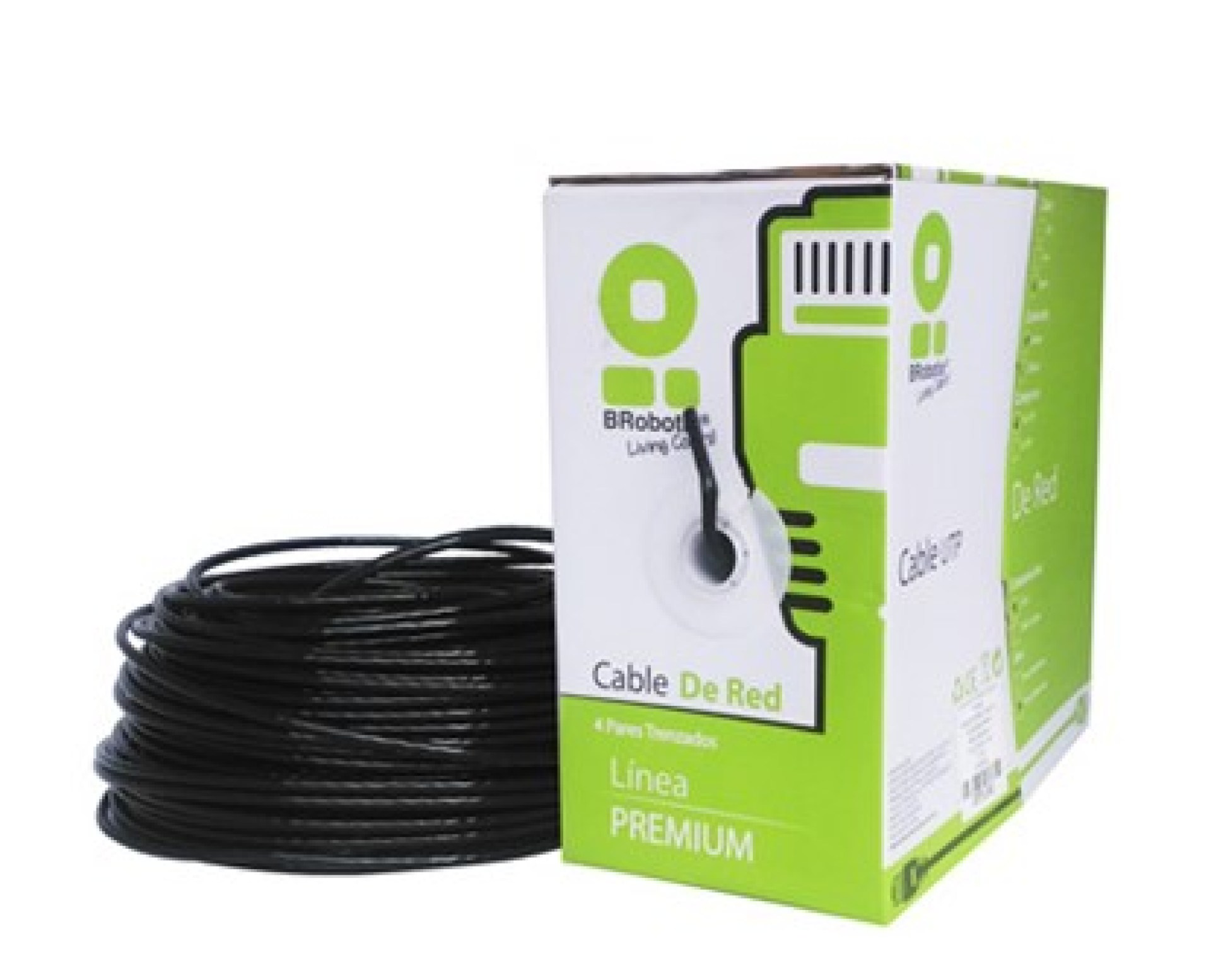 Bobina UTP – CAT5e, 100 m, Exterior Con Gel, Negro, CCA, BROBOTIX 181005