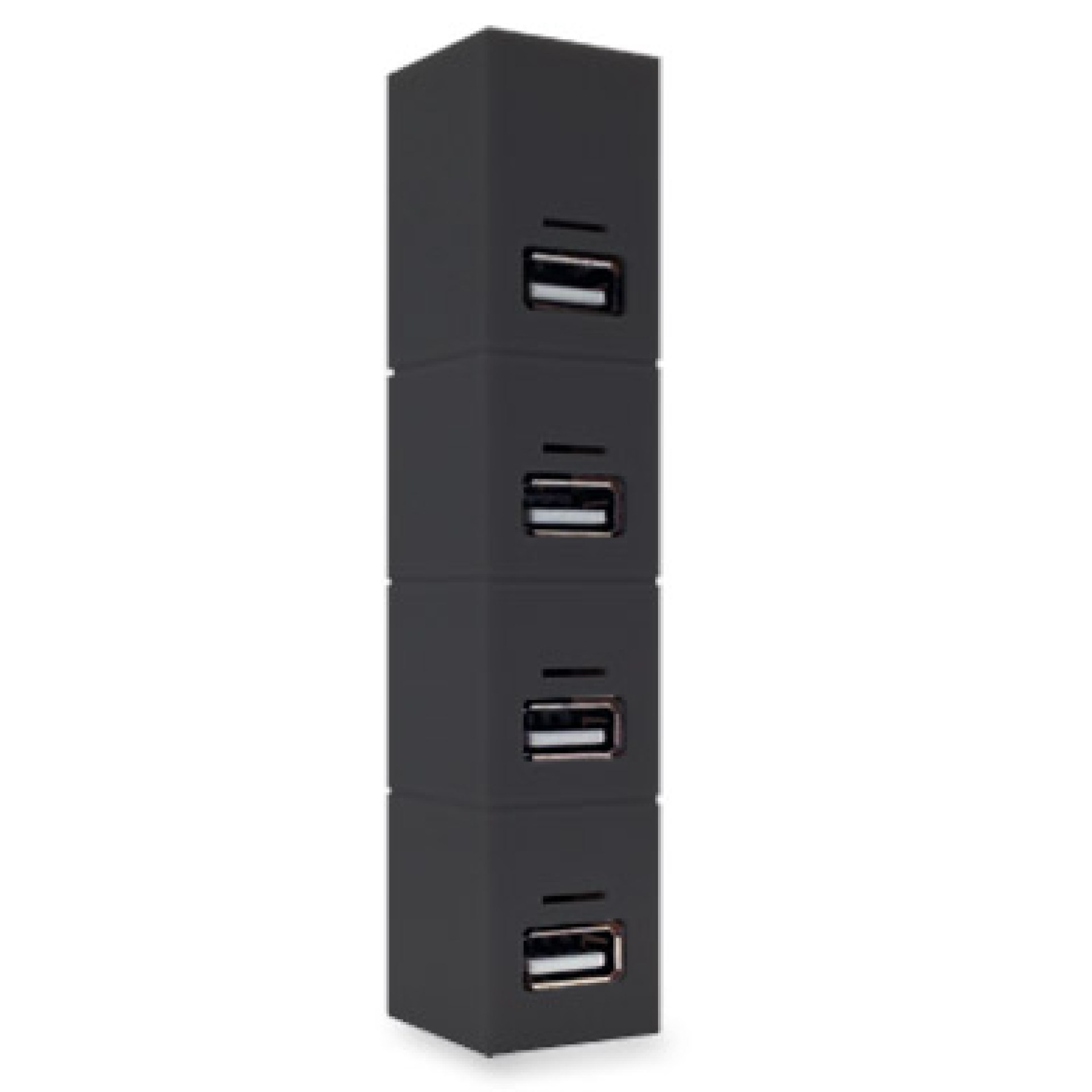 Hub USB V2.0 – BASICO, 4 Puertos, Negro, BROBOTIX 180727-2