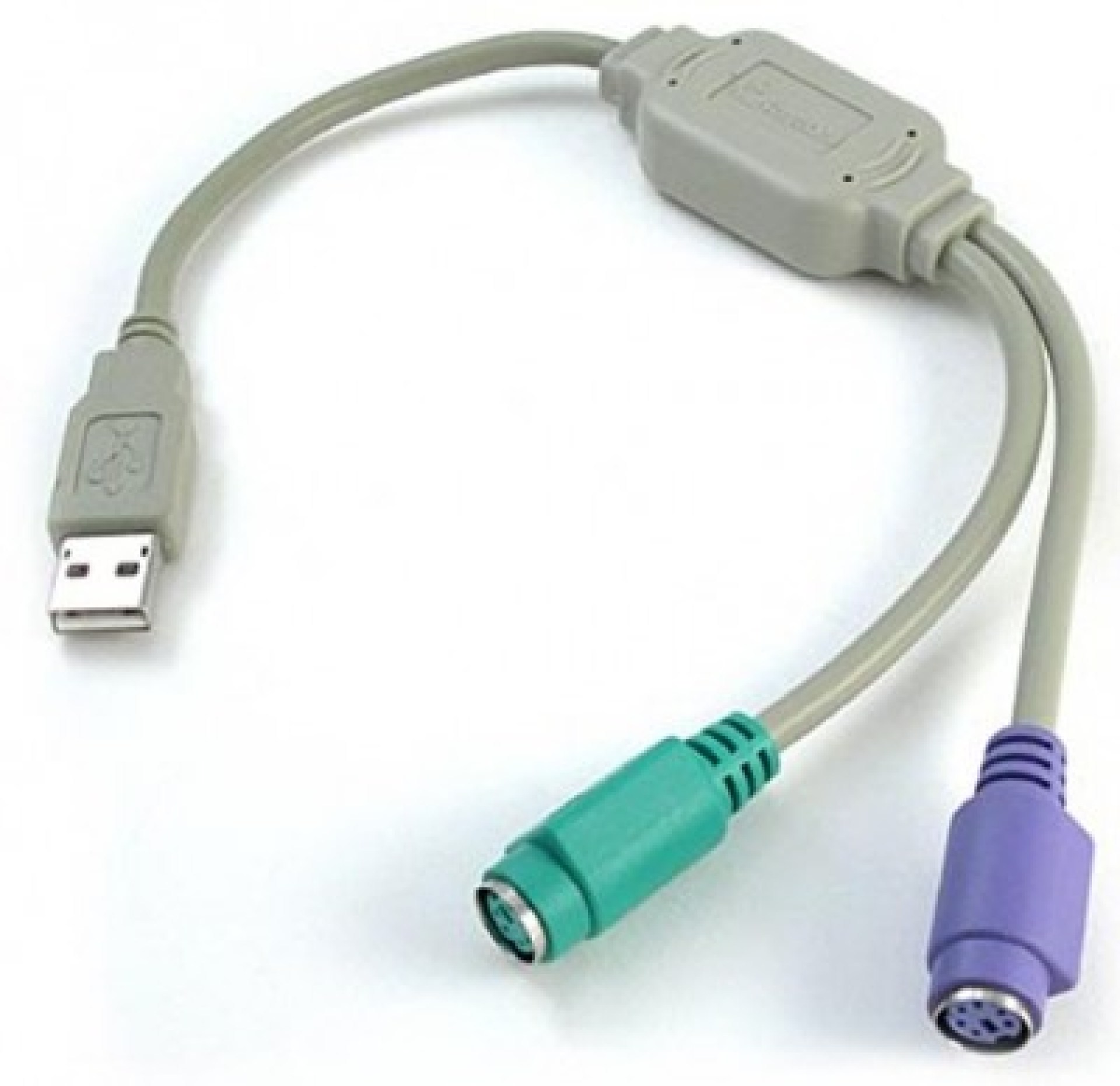 Convertidor USB a PS2 BROBOTIX – USB, PS/2, 0, 22m, Gris
