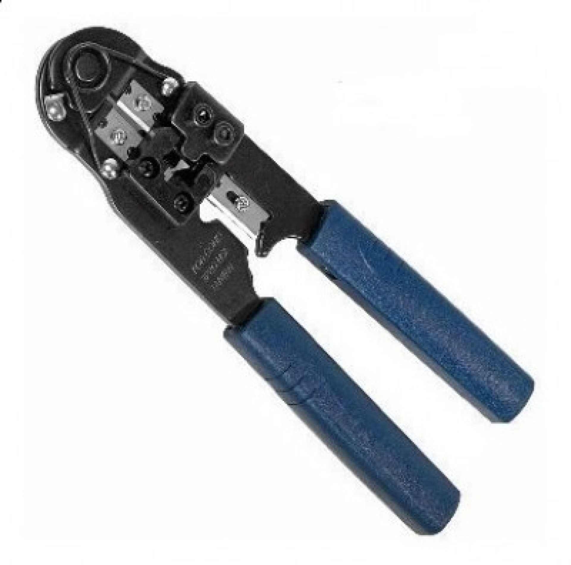 Pinza para Crimpear Plug Modular RJ45 – Corta y Pela, Azul-negro, 000210 BROBOTIX