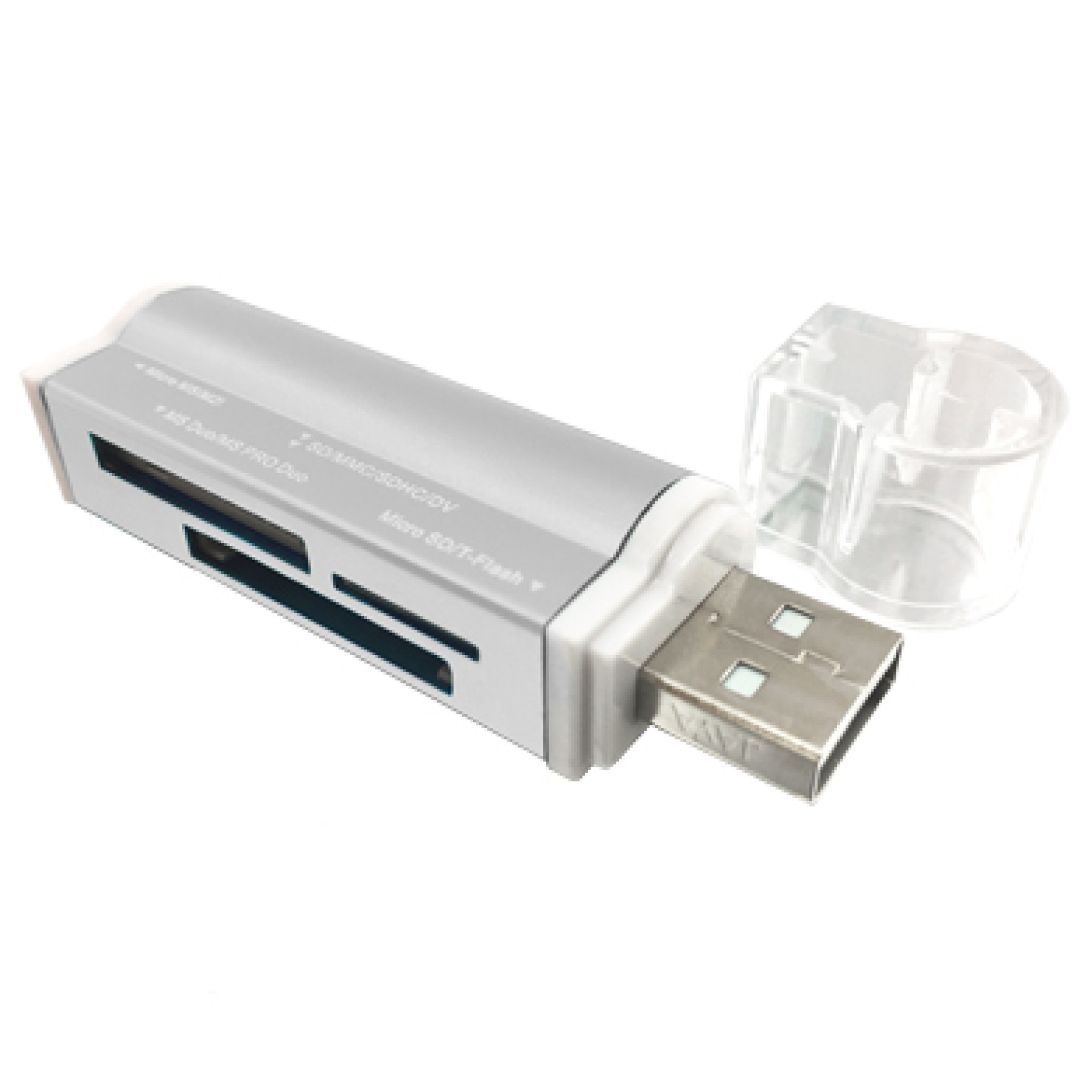 Lector USB BROBOTIX 180420P – Plata, USB 2.0