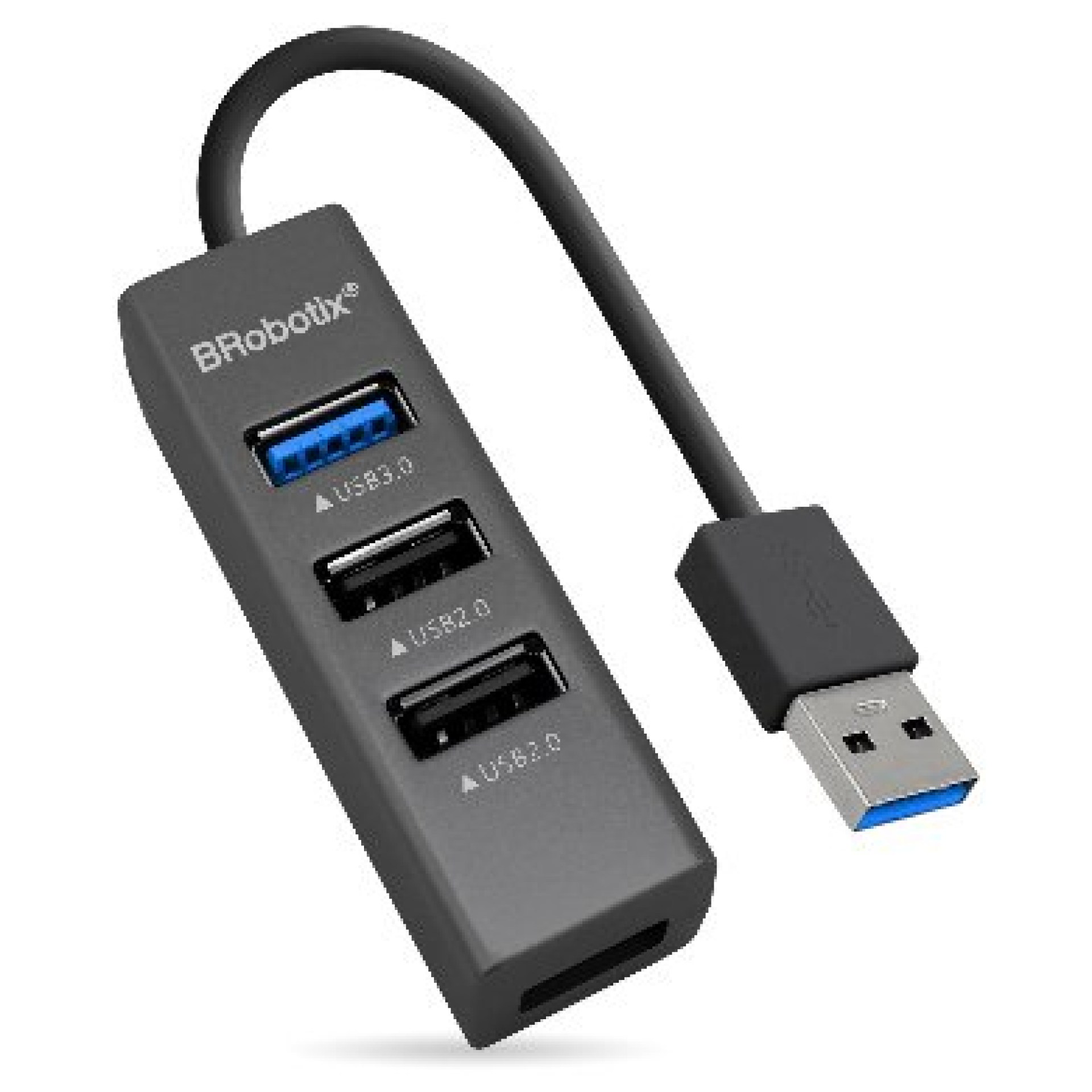 HUB USB BROBOTIX 263021 – USB 2.0, 4 puertos, 5120 Mbps, Negro