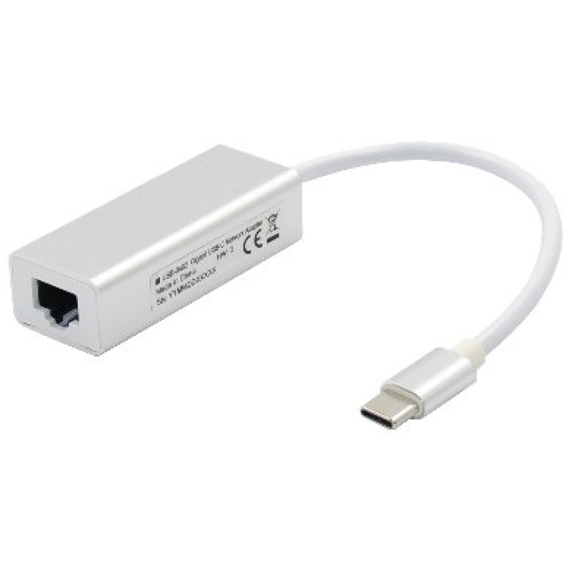 Convertidor USB Tipo C a RJ45 BROBOTIX 651879 – USB C, RJ-45, 15 cm, Plata