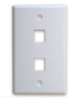 TAPA – FACEPLATE DE 2 PANELES PARA JACK – UNIVERSAL, STANDARD, BLANCO, BROBOTIX 251702