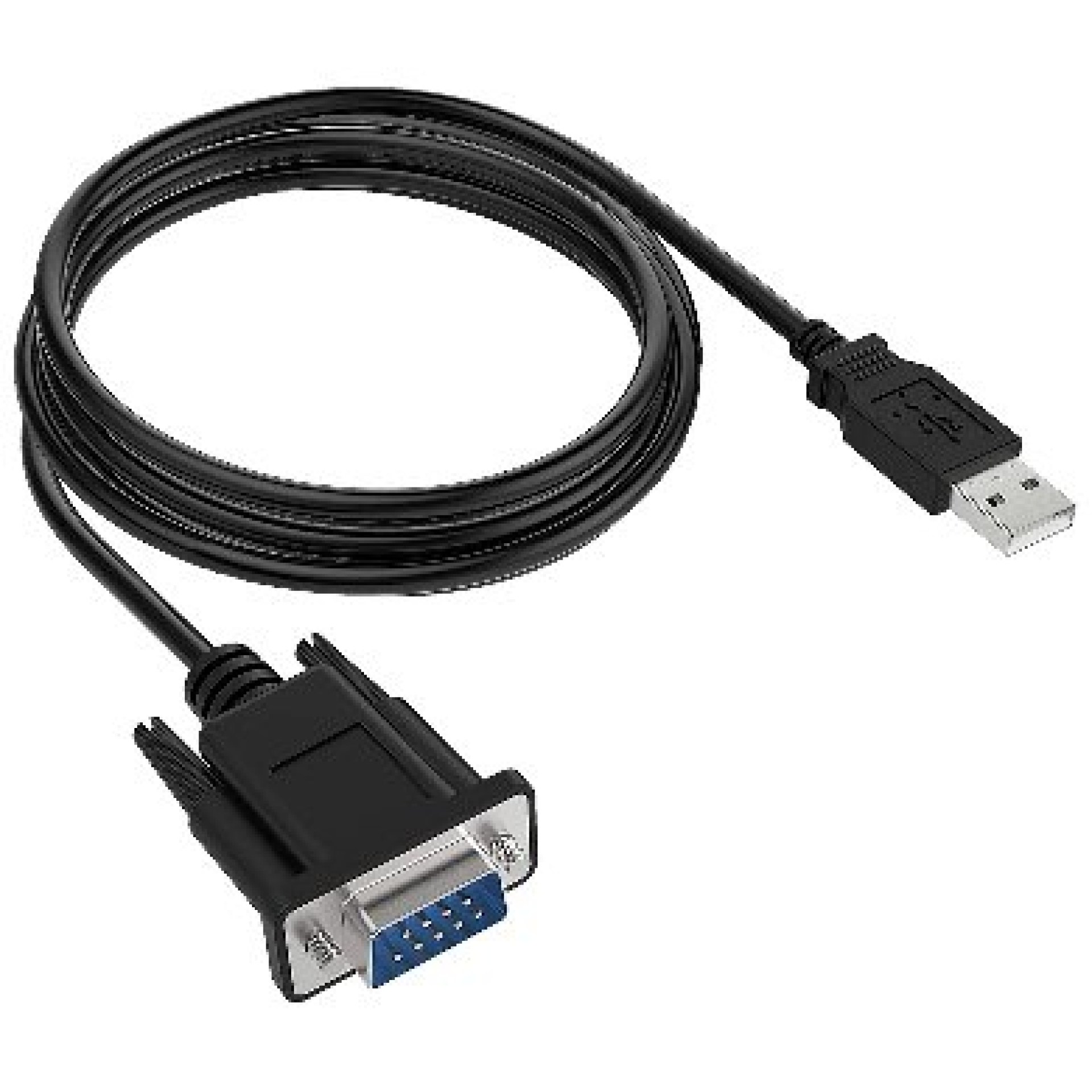 Convertidor USB A Serial DB9M  BROBOTIX 963579 – Serial DB9 / RS-232, USB 2.0 A, Macho/Macho, 1, 8 m, Negro