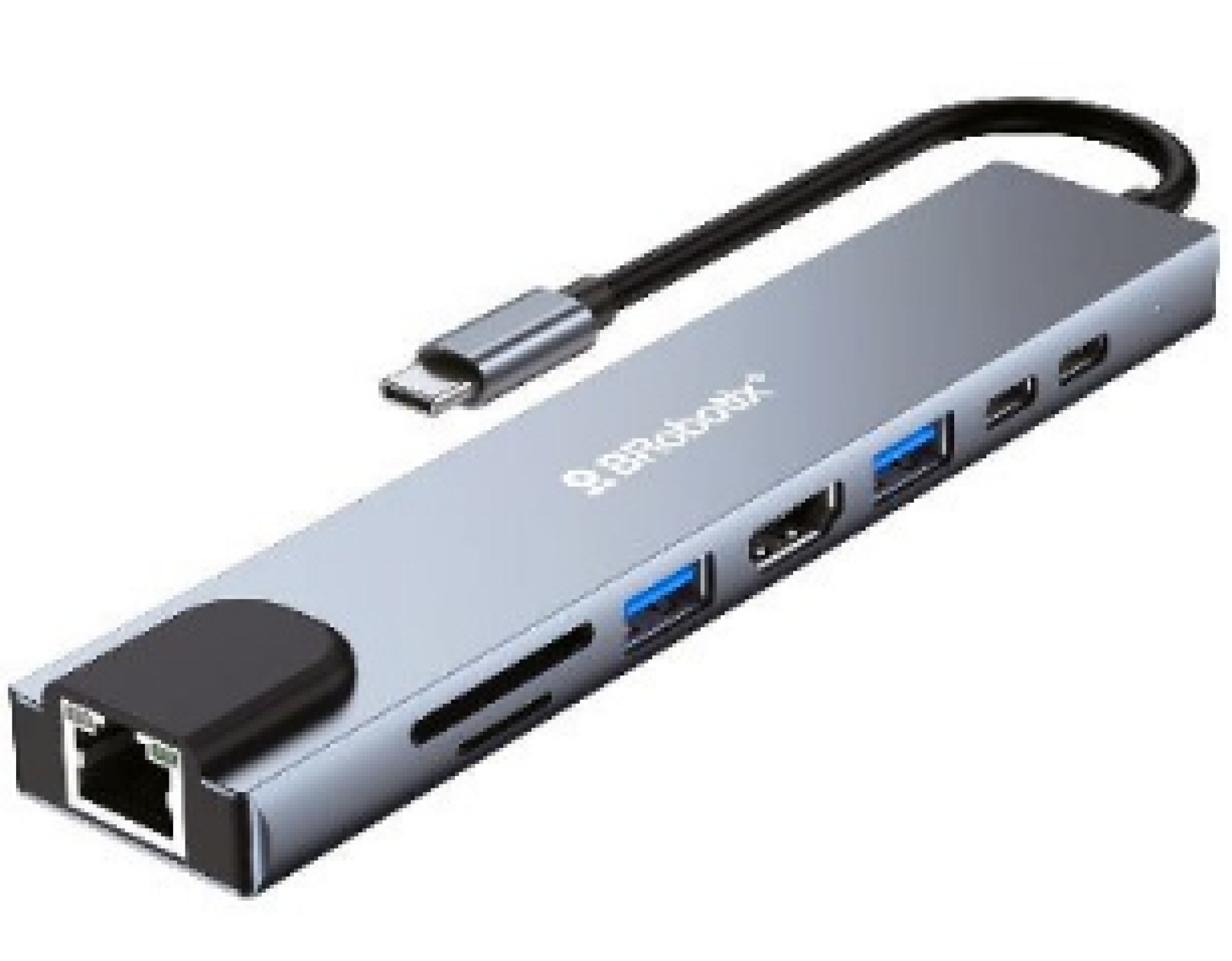 Docking Station USB C – 8 EN 1, HDMI/RJ45 GIGABIT/USB A/USB C/SD/MICRO SD. BROBOTIX 60007000